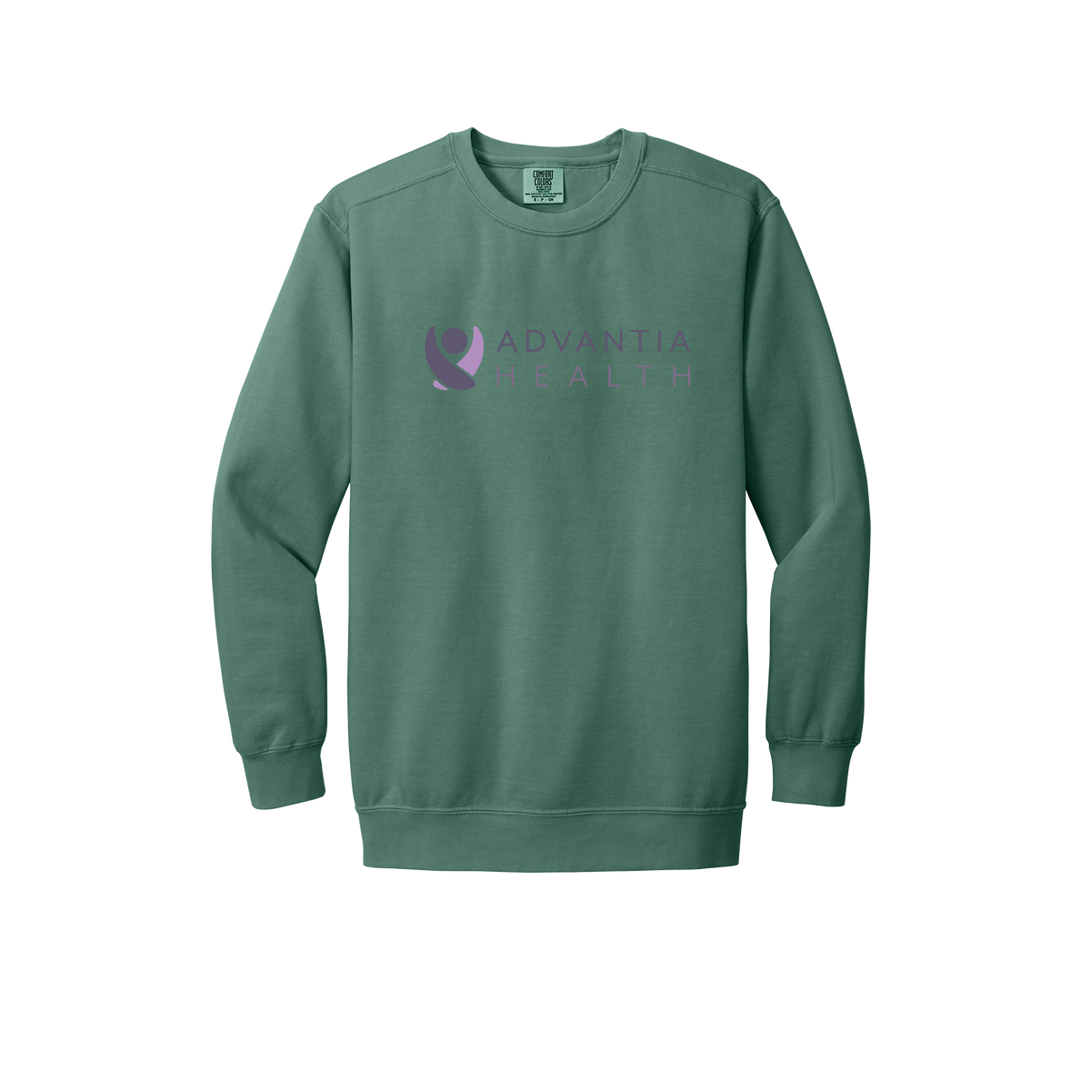 advantiahealth-premium-clinic-comfort-crewneck-dtf-front-1566-lightgreen-flat-front