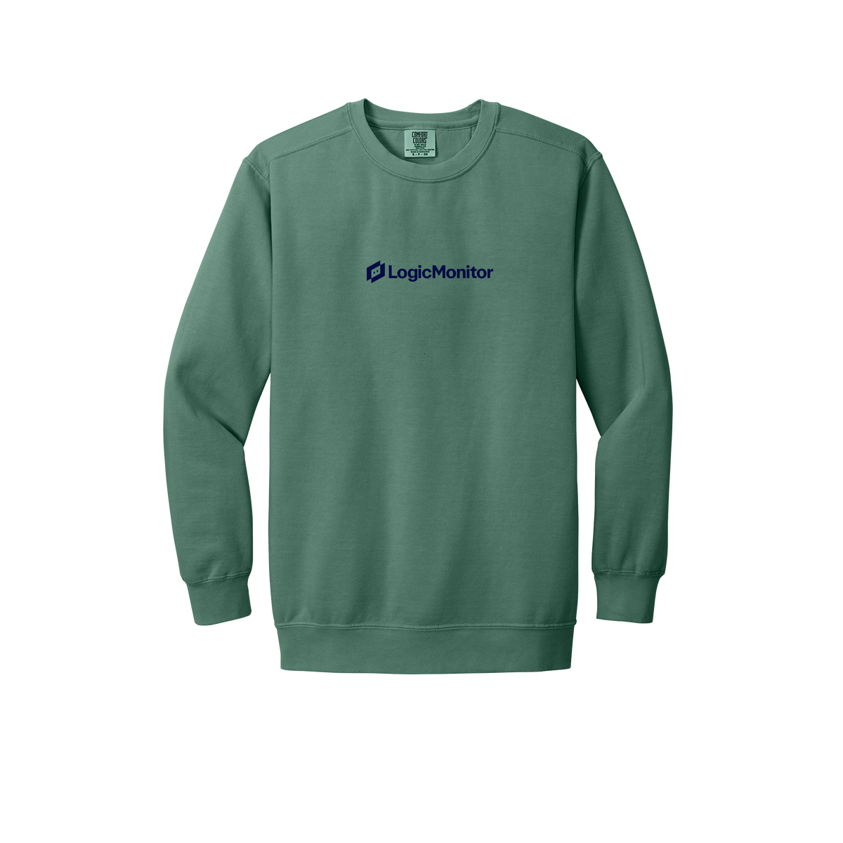 logicmonitor-premium-comfort-crewneck-dtf-front-1566-lightgreen-flat-front