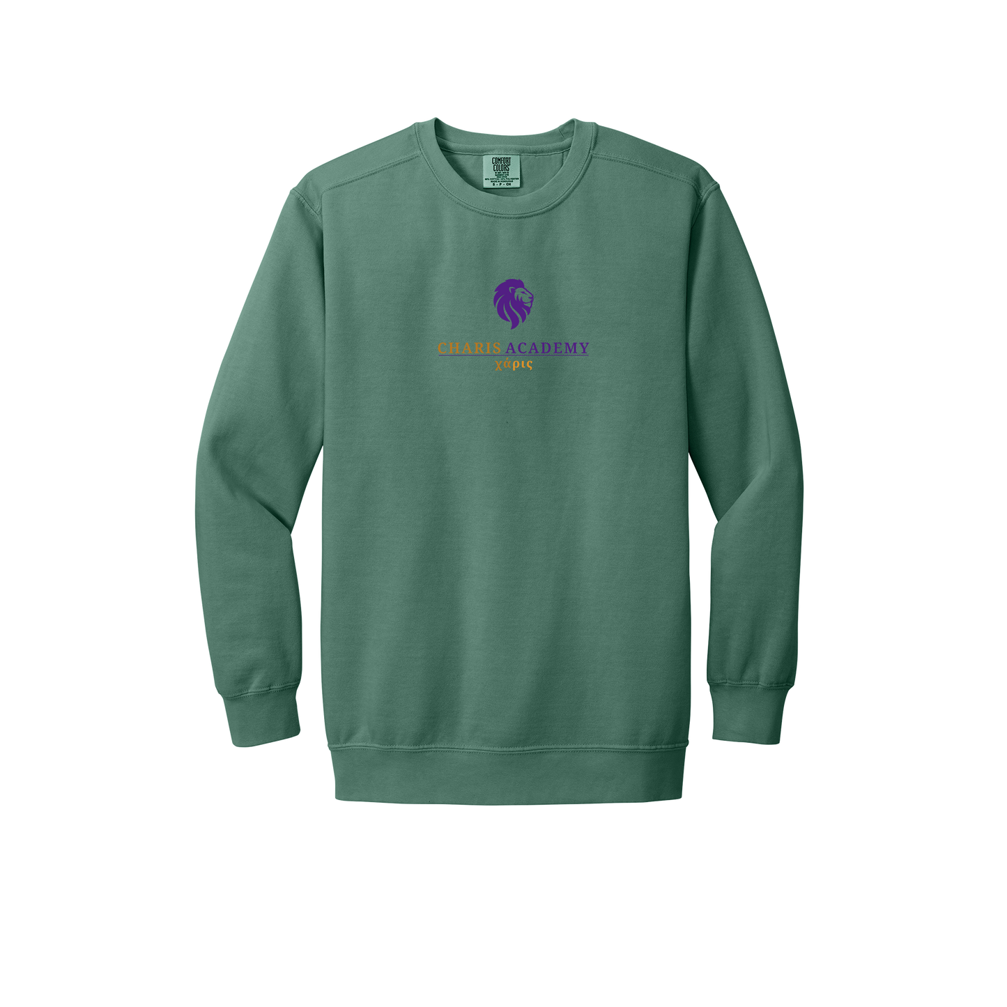 cahazleton-premium-comfort-crewneck-dtf-front-1566-lightgreen-flat-front