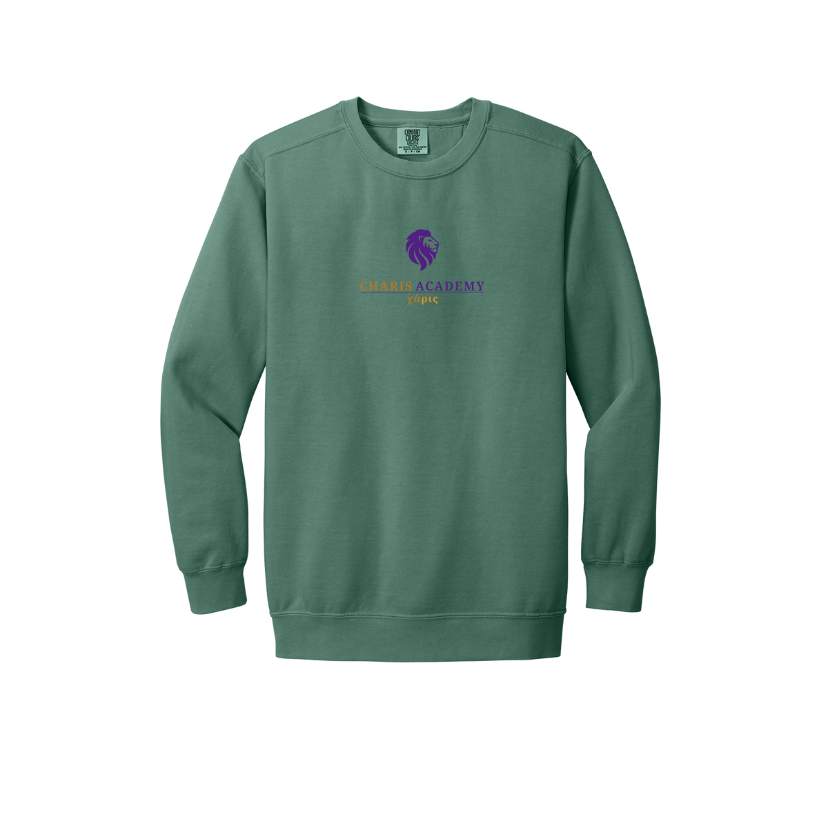 cahazleton-premium-comfort-crewneck-dtf-front-1566-lightgreen-flat-front