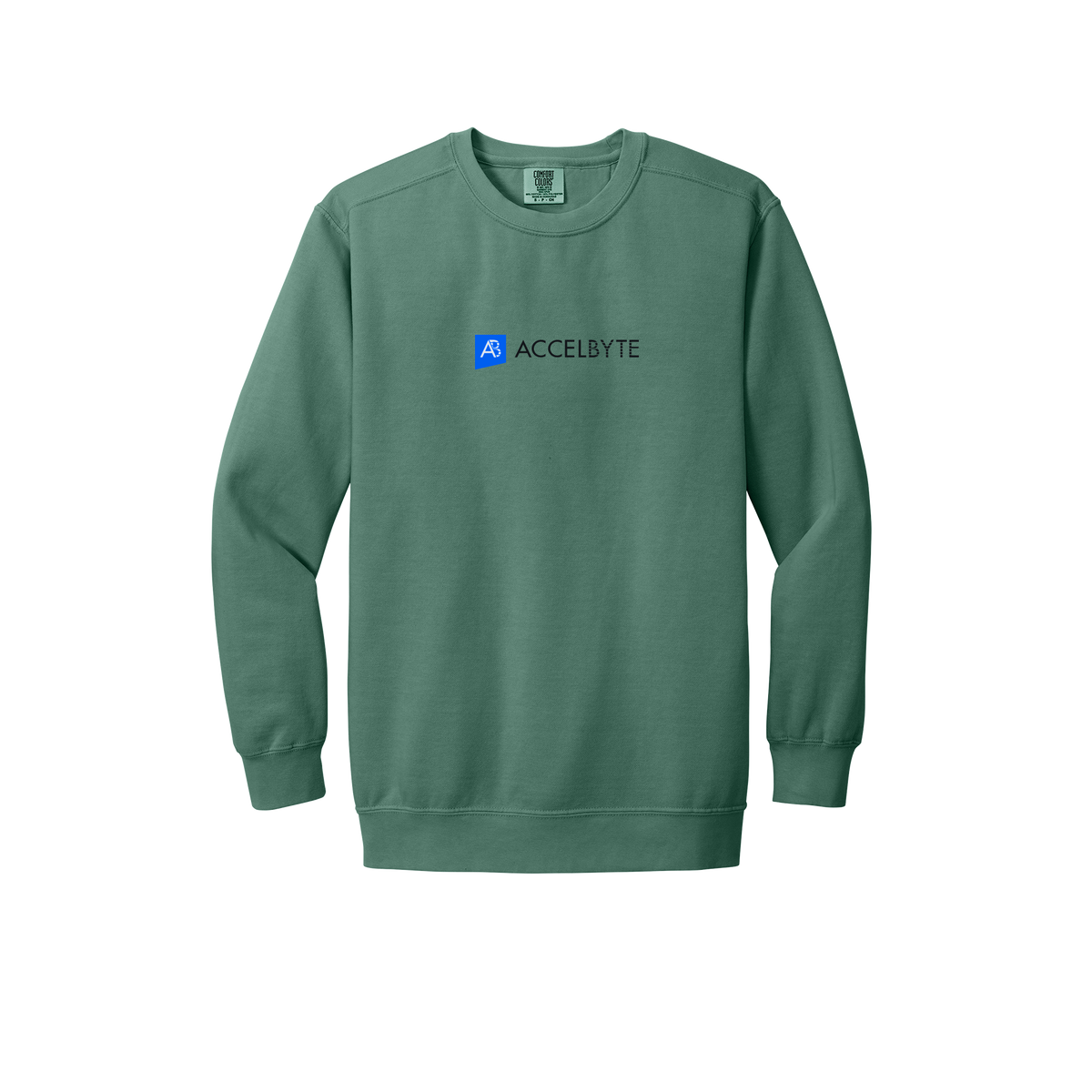 accelbyte-premium-comfort-crewneck-dtf-front-1566-lightgreen-flat-front
