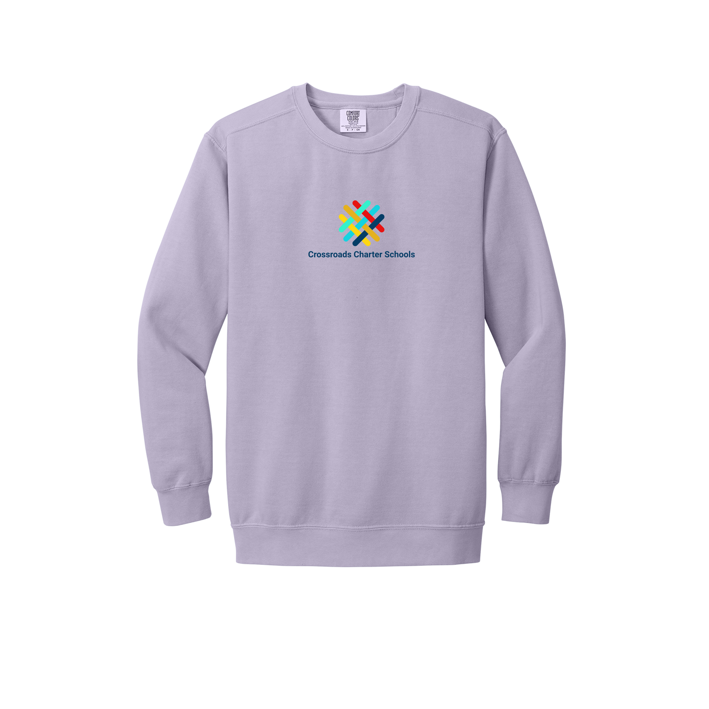crossroadsschoolskc-premium-comfort-crewneck-dtf-front-1566-orchid-flat-front