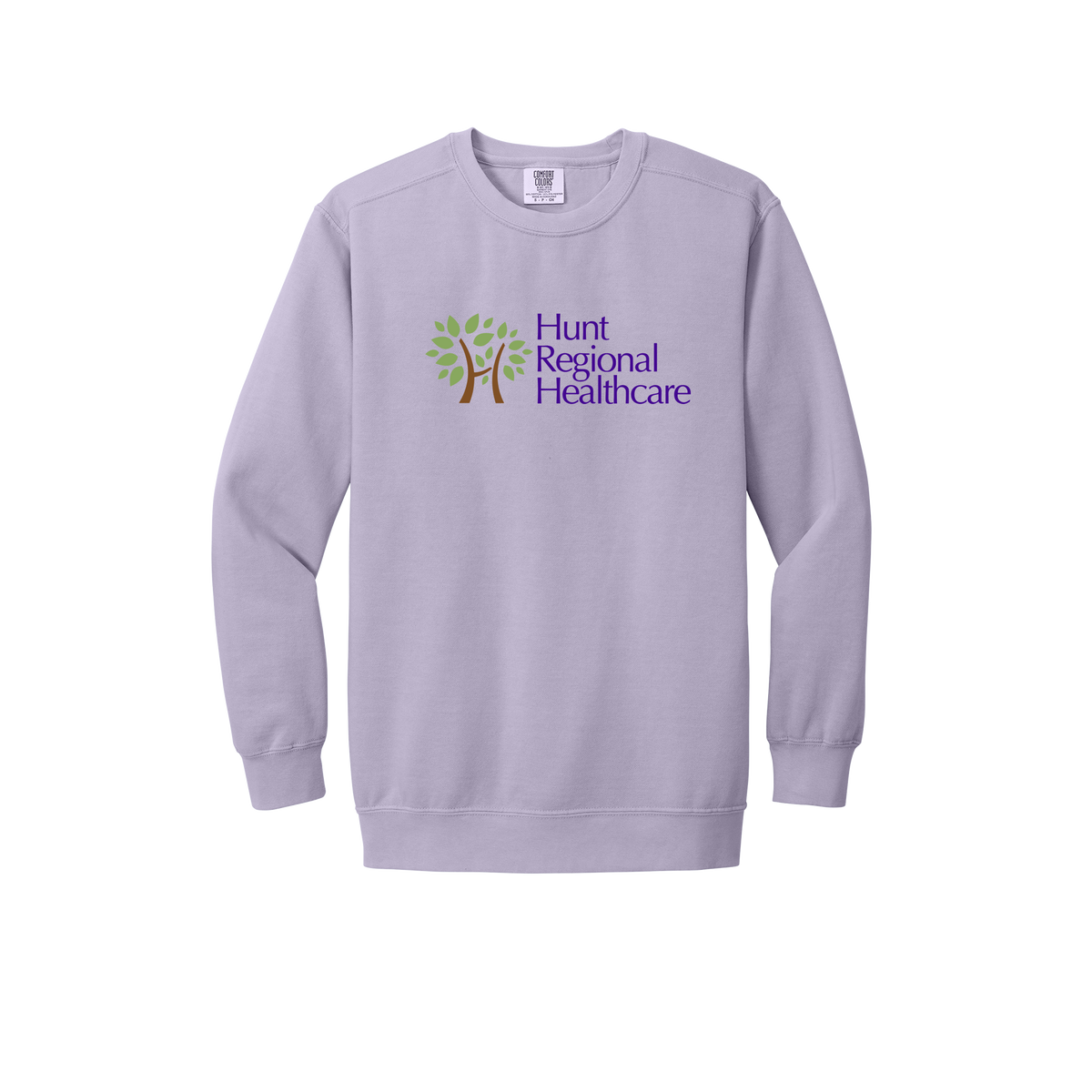 huntregional-premium-clinic-comfort-crewneck-dtf-front-1566-orchid-flat-front