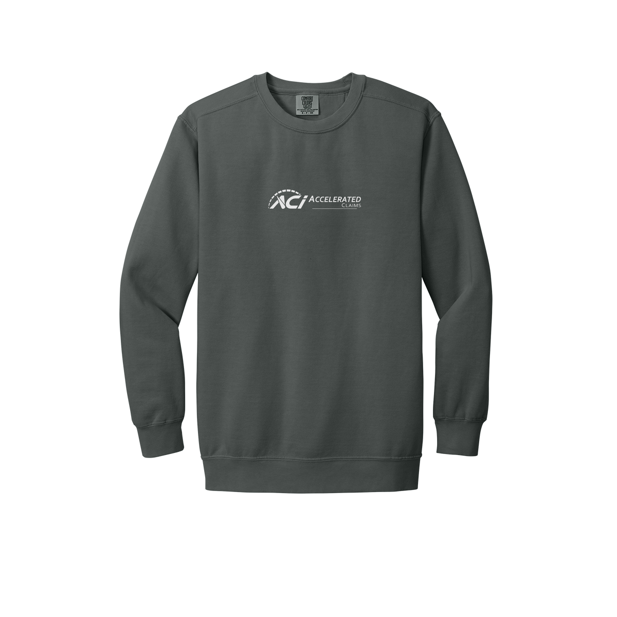 accelclaims-premium-comfort-crewneck-dtf-front-1566-pepper-flat-front