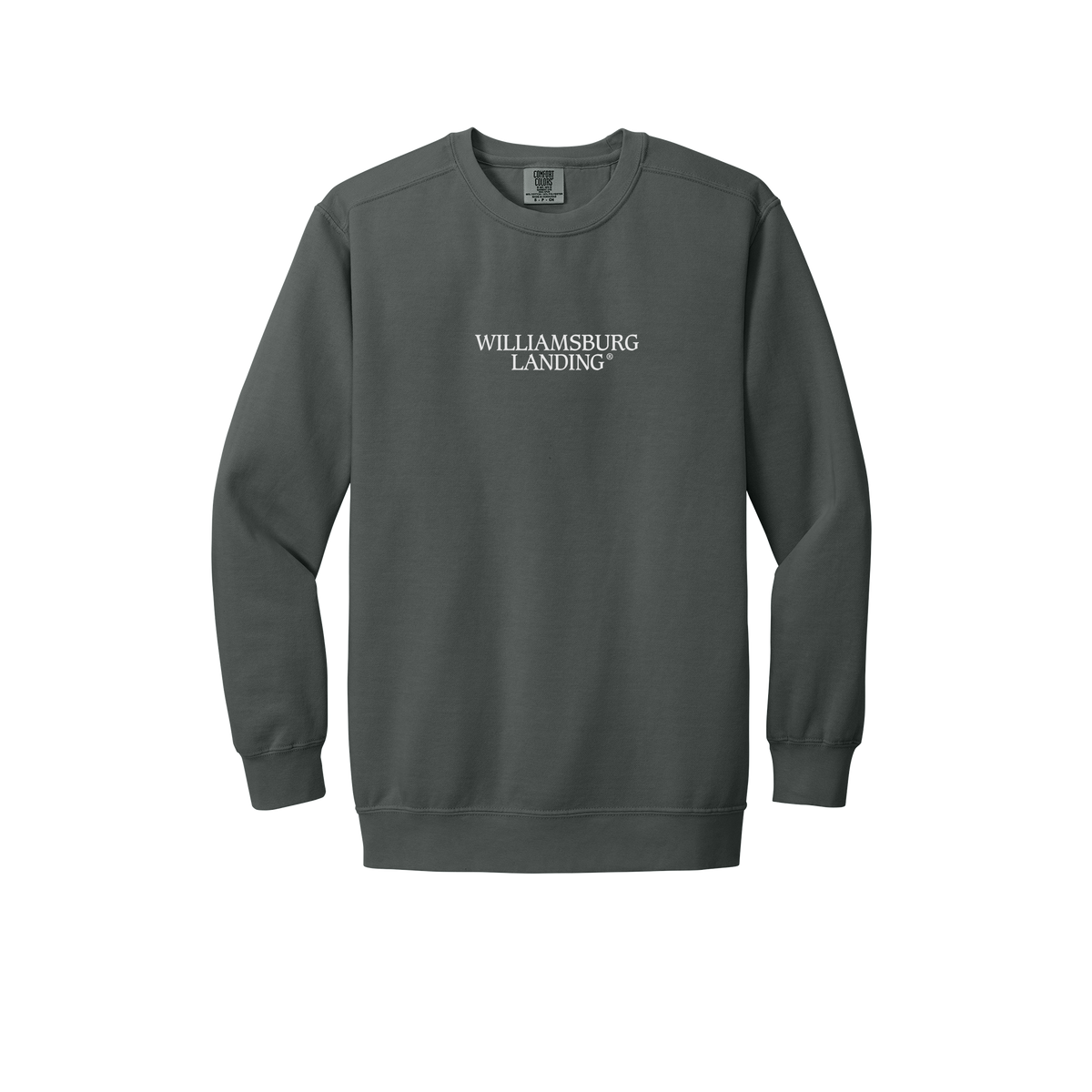 williamsburglanding-premium-comfort-crewneck-dtf-front-1566-pepper-flat-front