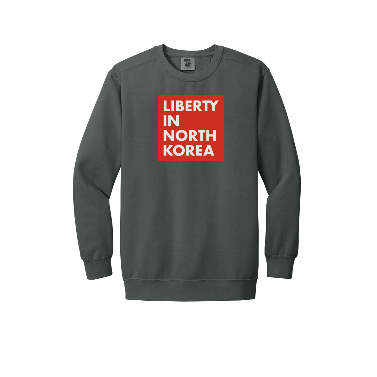 libertyinnorthkorea-premium-comfort-crewneck-dtf-front-1566-pepper-flat-front