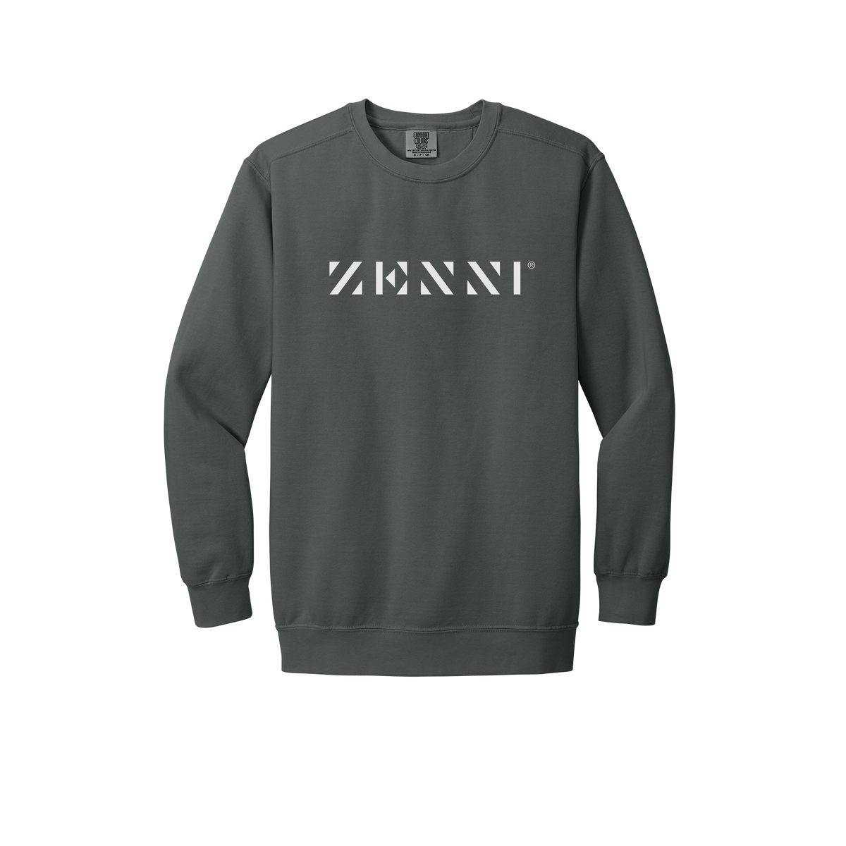 zennioptical-premium-clinic-comfort-crewneck-dtf-front-1566-pepper-flat-front