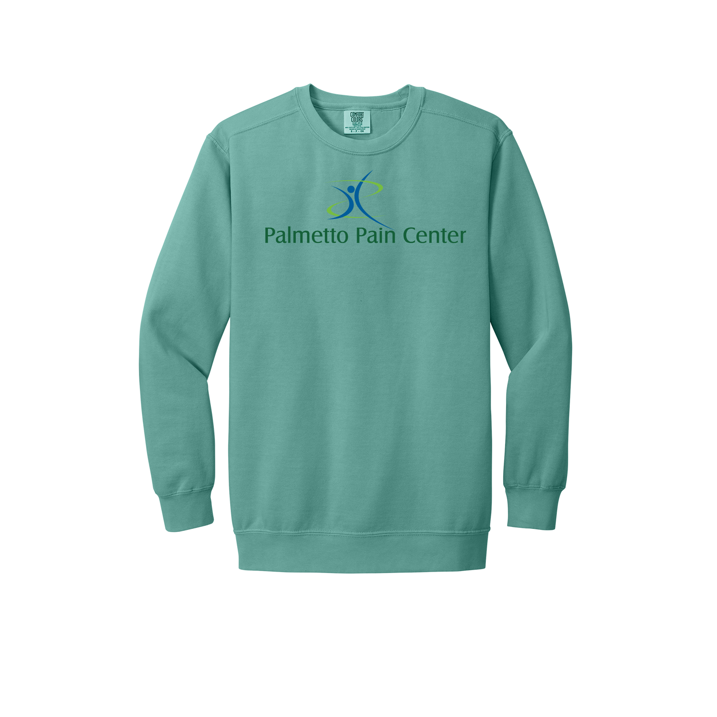 palmetto-pain-center-premium-clinic-comfort-crewneck-dtf-front-1566-seafoam-flat-front
