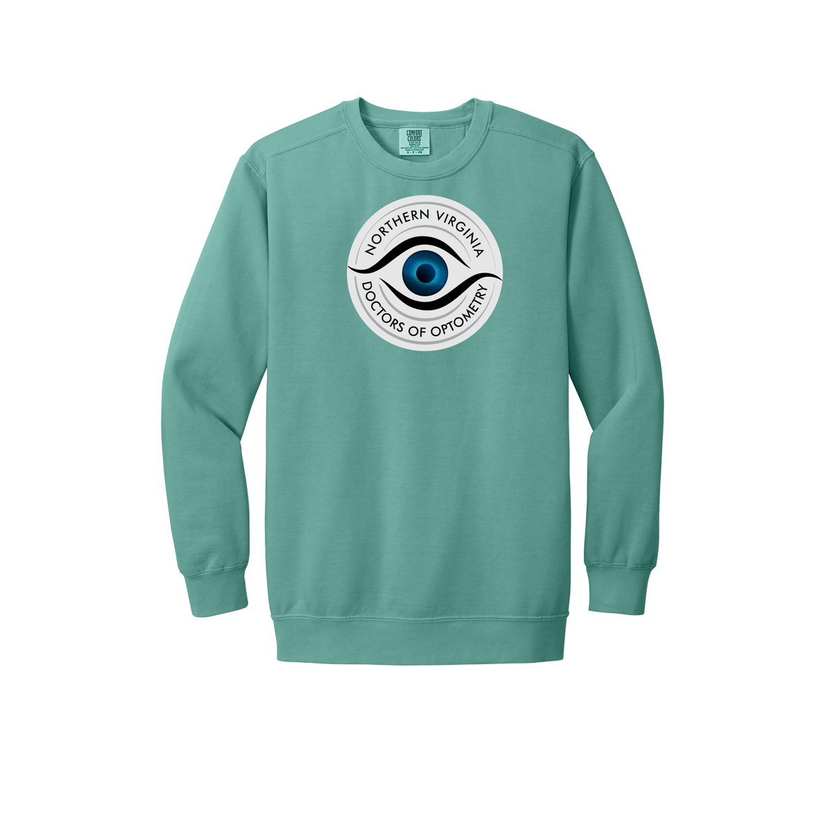 novaeyedocs-premium-clinic-comfort-crewneck-dtf-front-1566-seafoam-flat-front