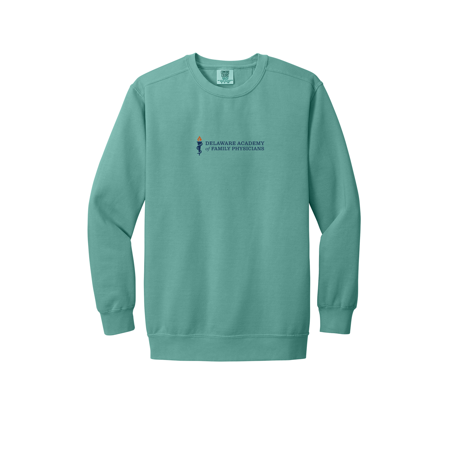 delfamdoc-premium-clinic-comfort-crewneck-dtf-front-1566-seafoam-flat-front