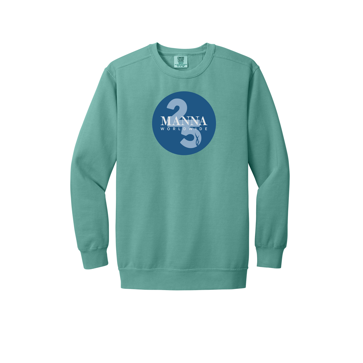 mannaworldwide-premium-comfort-crewneck-dtf-front-1566-seafoam-flat-front