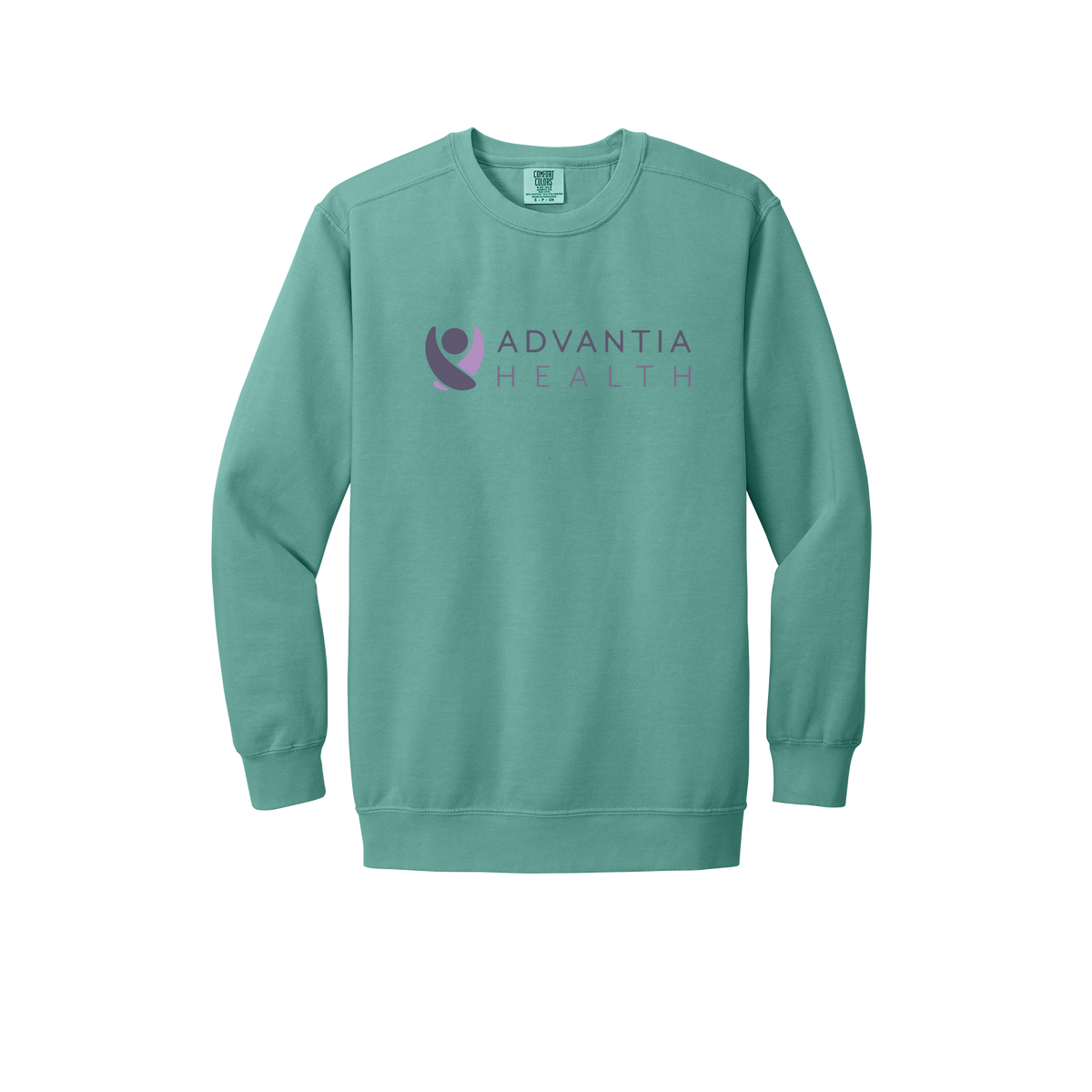 advantiahealth-premium-clinic-comfort-crewneck-dtf-front-1566-seafoam-flat-front