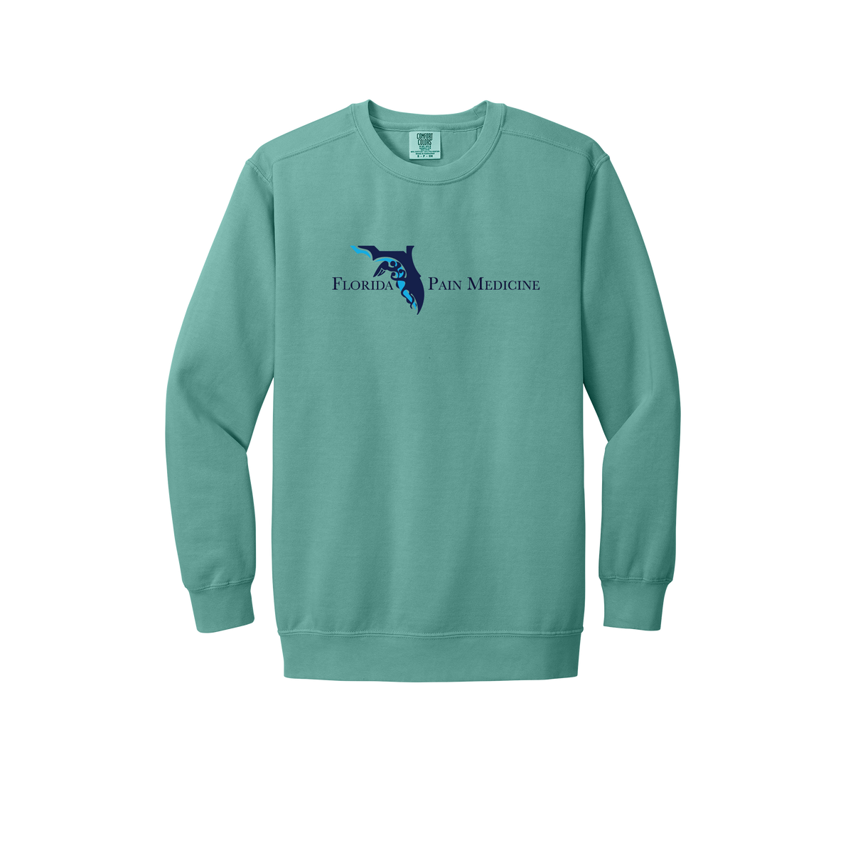 floridapainmedicine-premium-clinic-comfort-crewneck-dtf-front-1566-seafoam-flat-front