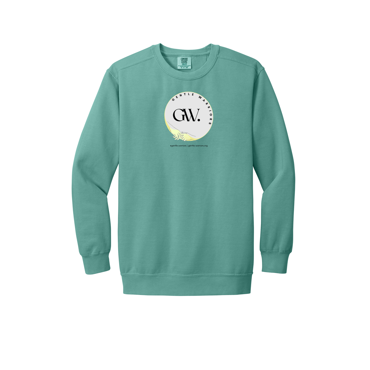 gentle-warriors-premium-comfort-crewneck-dtf-front-1566-seafoam-flat-front