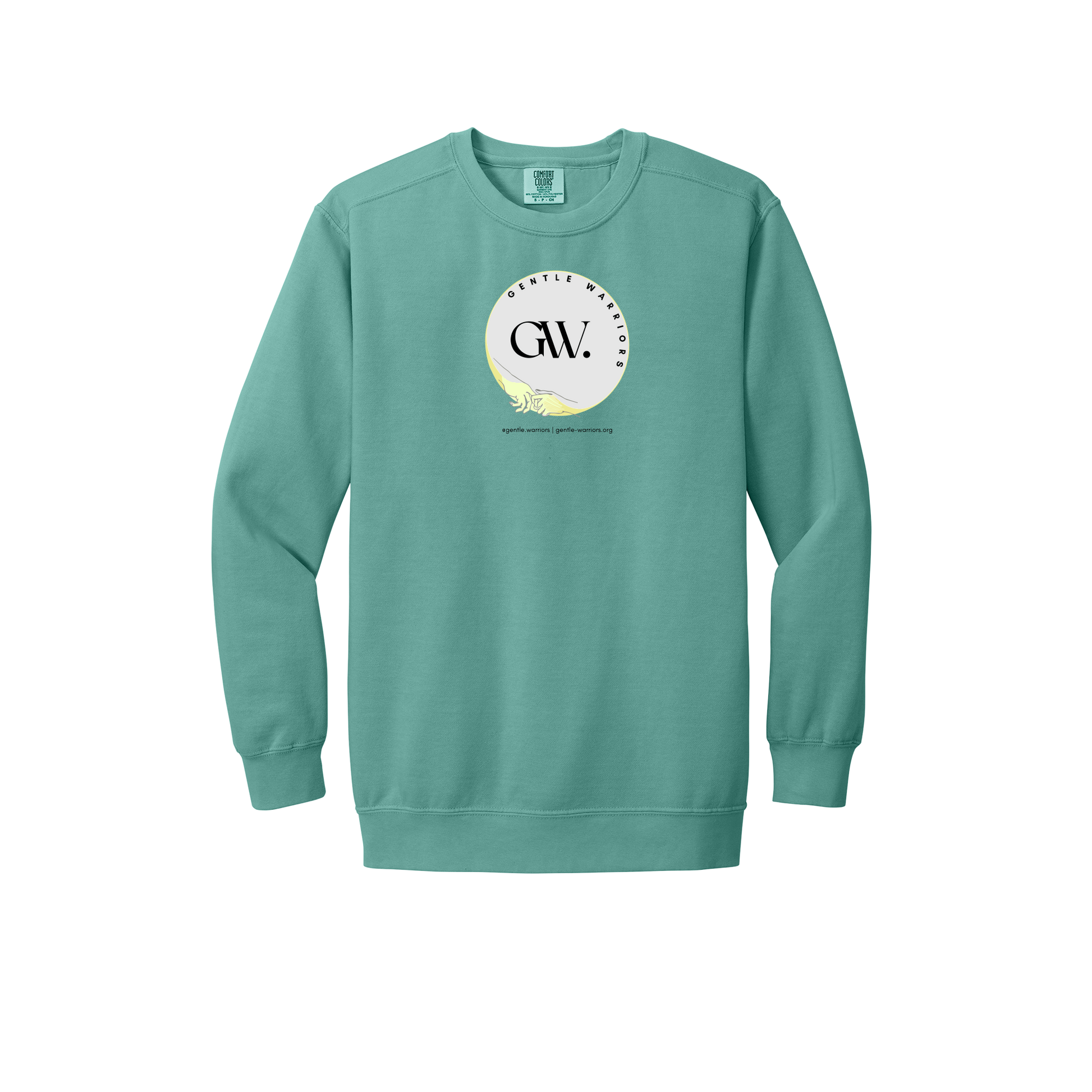 gentle-warriors-premium-comfort-crewneck-dtf-front-1566-seafoam-flat-front