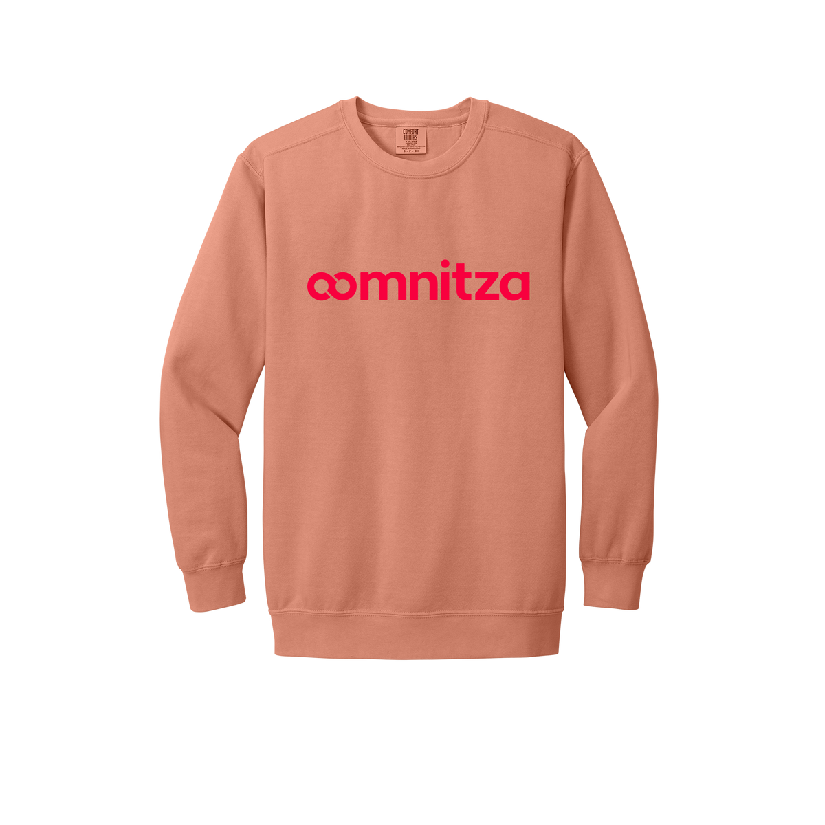 oomnitza-premium-comfort-crewneck-dtf-front-1566-terracotta-flat-front