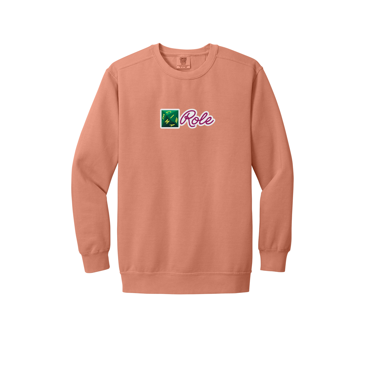 cinemarole-premium-comfort-crewneck-dtf-front-1566-terracotta-flat-front