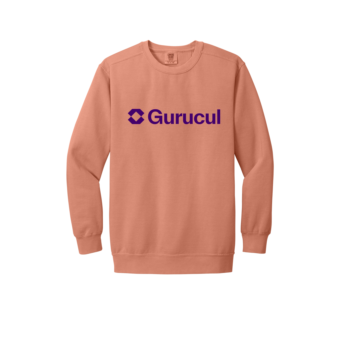 gurucul-premium-comfort-crewneck-dtf-front-1566-terracotta-flat-front