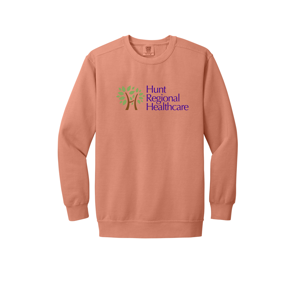 huntregional-premium-clinic-comfort-crewneck-dtf-front-1566-terracotta-flat-front