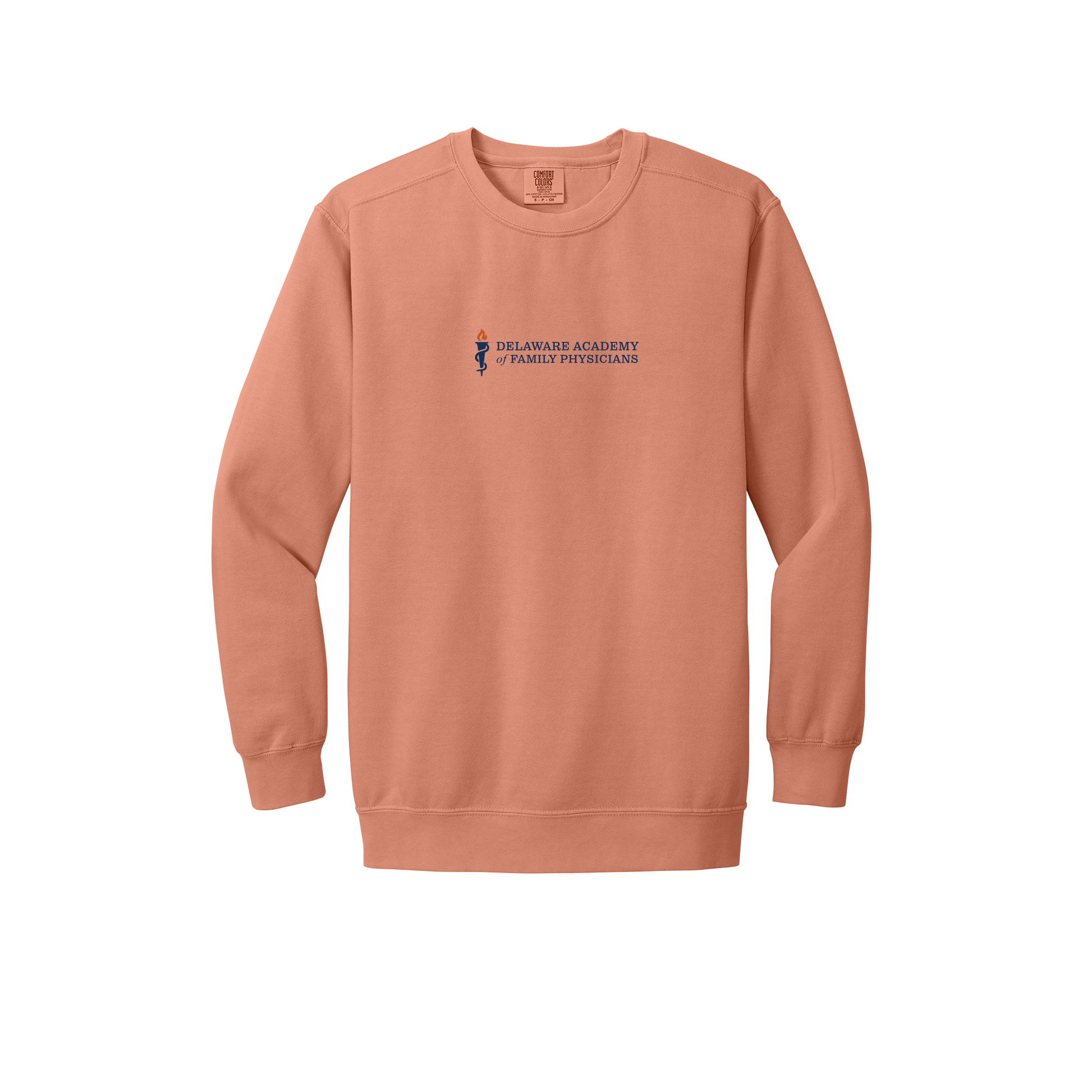 delfamdoc-premium-clinic-comfort-crewneck-dtf-front-1566-terracotta-flat-front