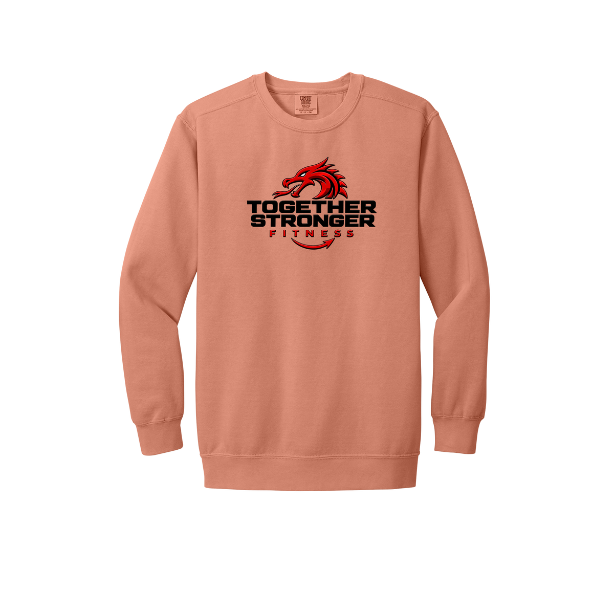 togetherstrongerfitness-premium-comfort-crewneck-dtf-front-1566-terracotta-flat-front