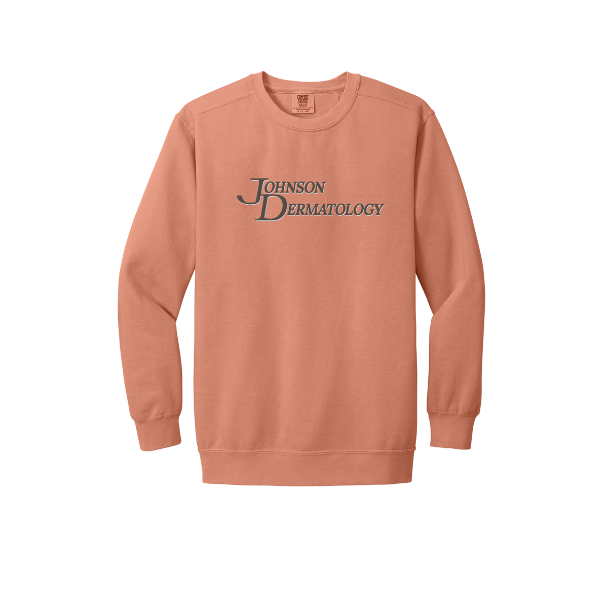 johnsondermatology-premium-clinic-comfort-crewneck-dtf-front-1566-terracotta-flat-front