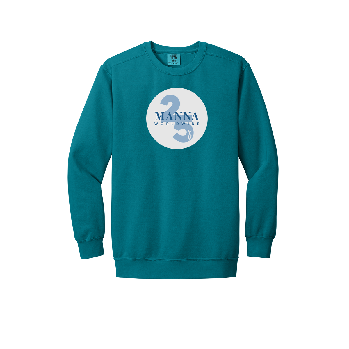mannaworldwide-premium-comfort-crewneck-dtf-front-1566-topazblue-flat-front