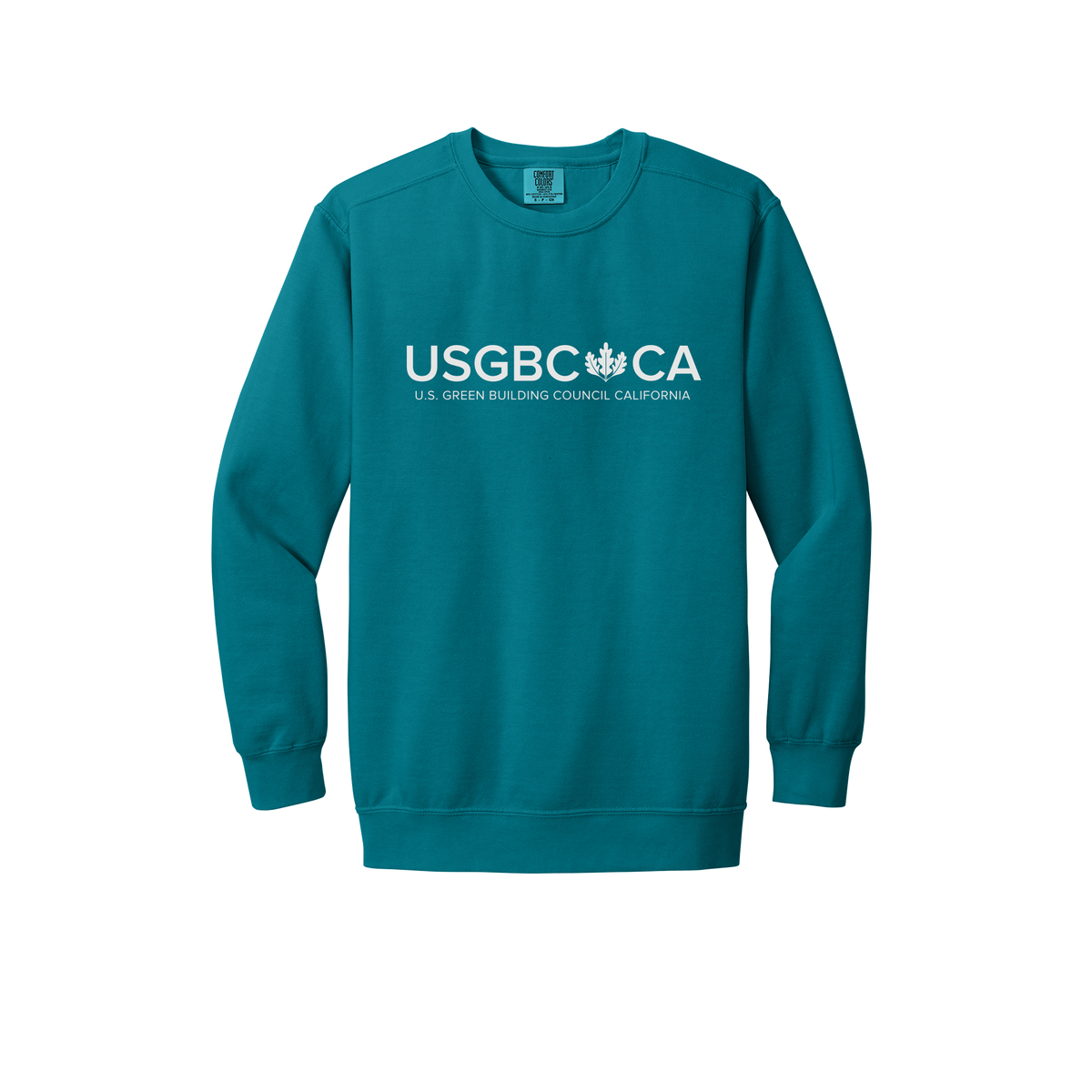 usgbc-ca-premium-comfort-crewneck-dtf-front-1566-topazblue-flat-front