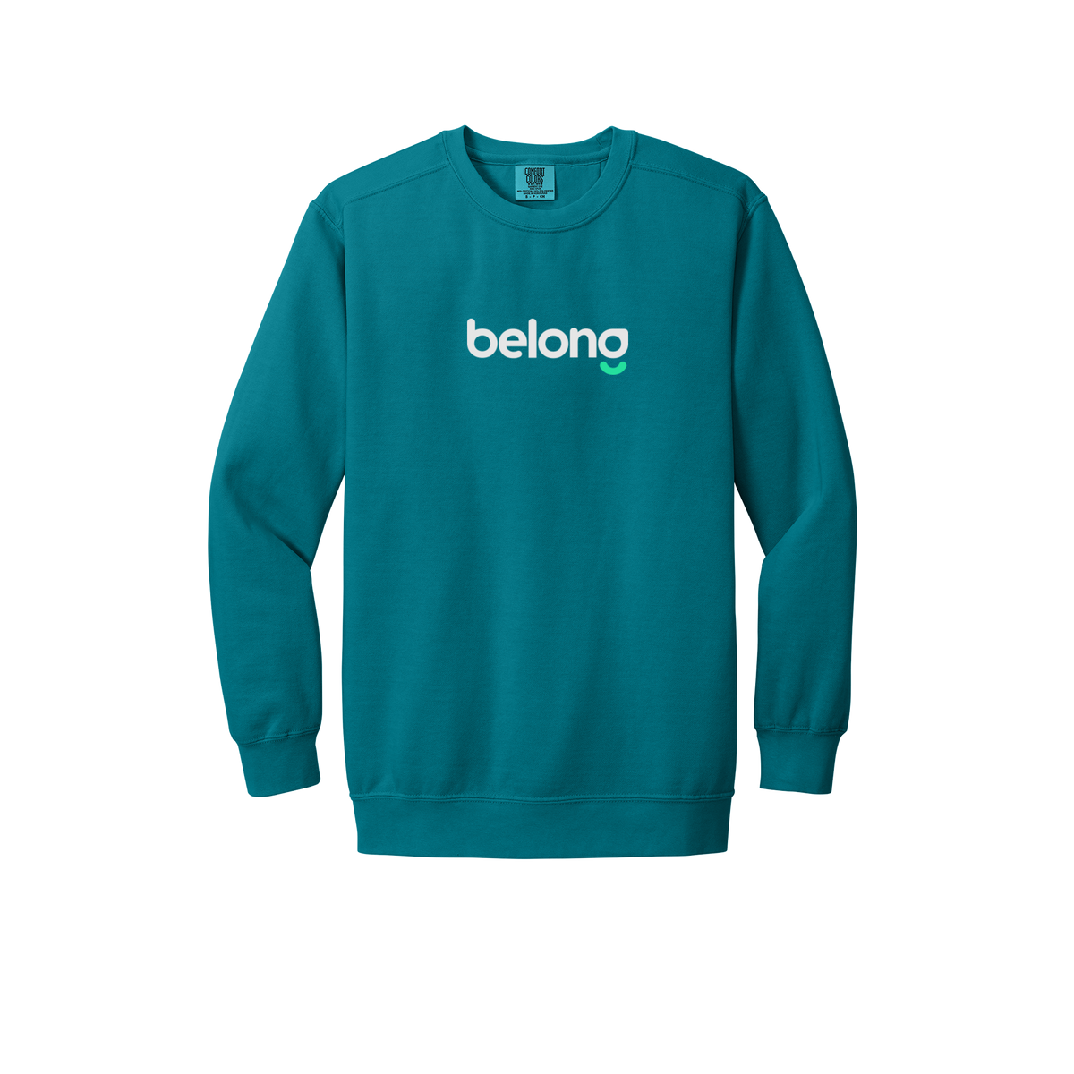 belonghome-premium-comfort-crewneck-dtf-front-1566-topazblue-flat-front
