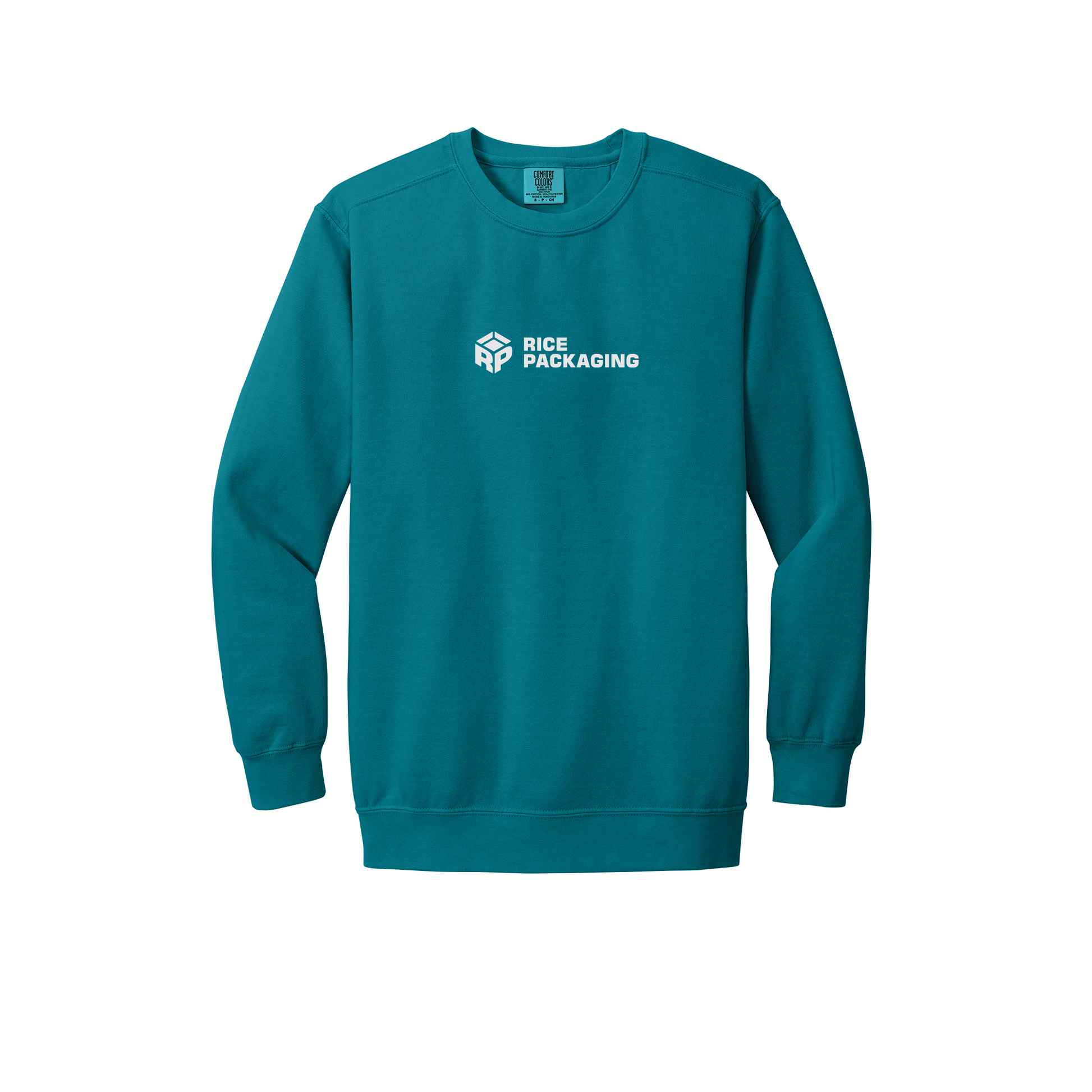 ricepackaging-premium-comfort-crewneck-dtf-front-1566-topazblue-flat-front