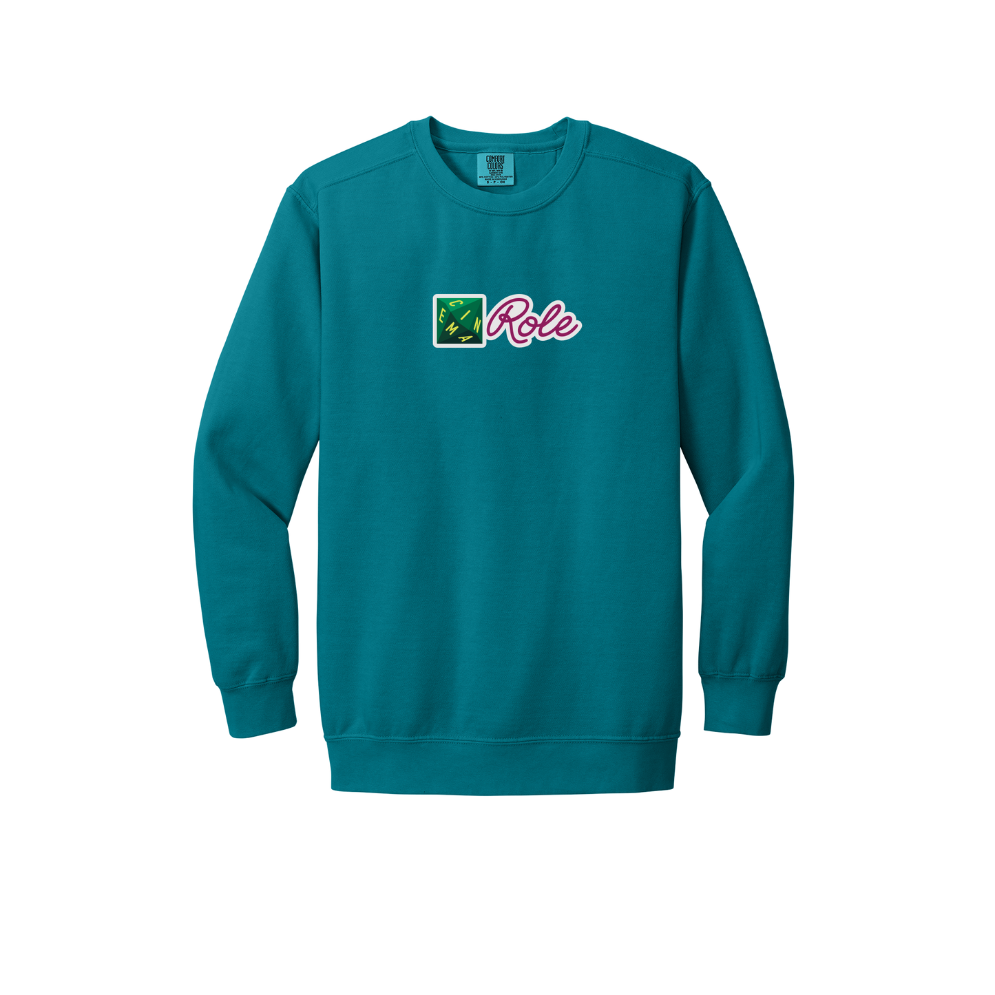 cinemarole-premium-comfort-crewneck-dtf-front-1566-topazblue-flat-front