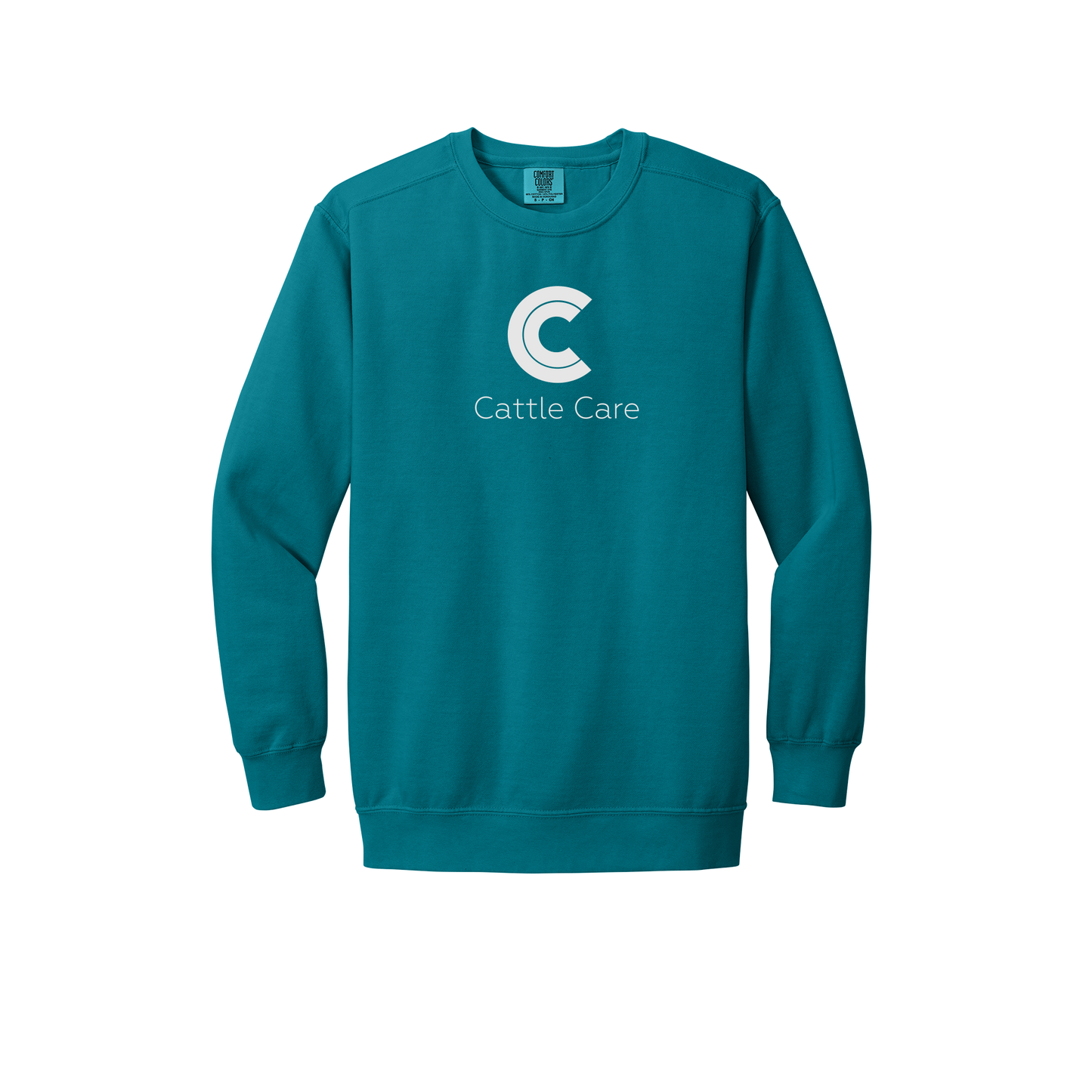 cattle-care-premium-comfort-crewneck-dtf-front-1566-topazblue-flat-front