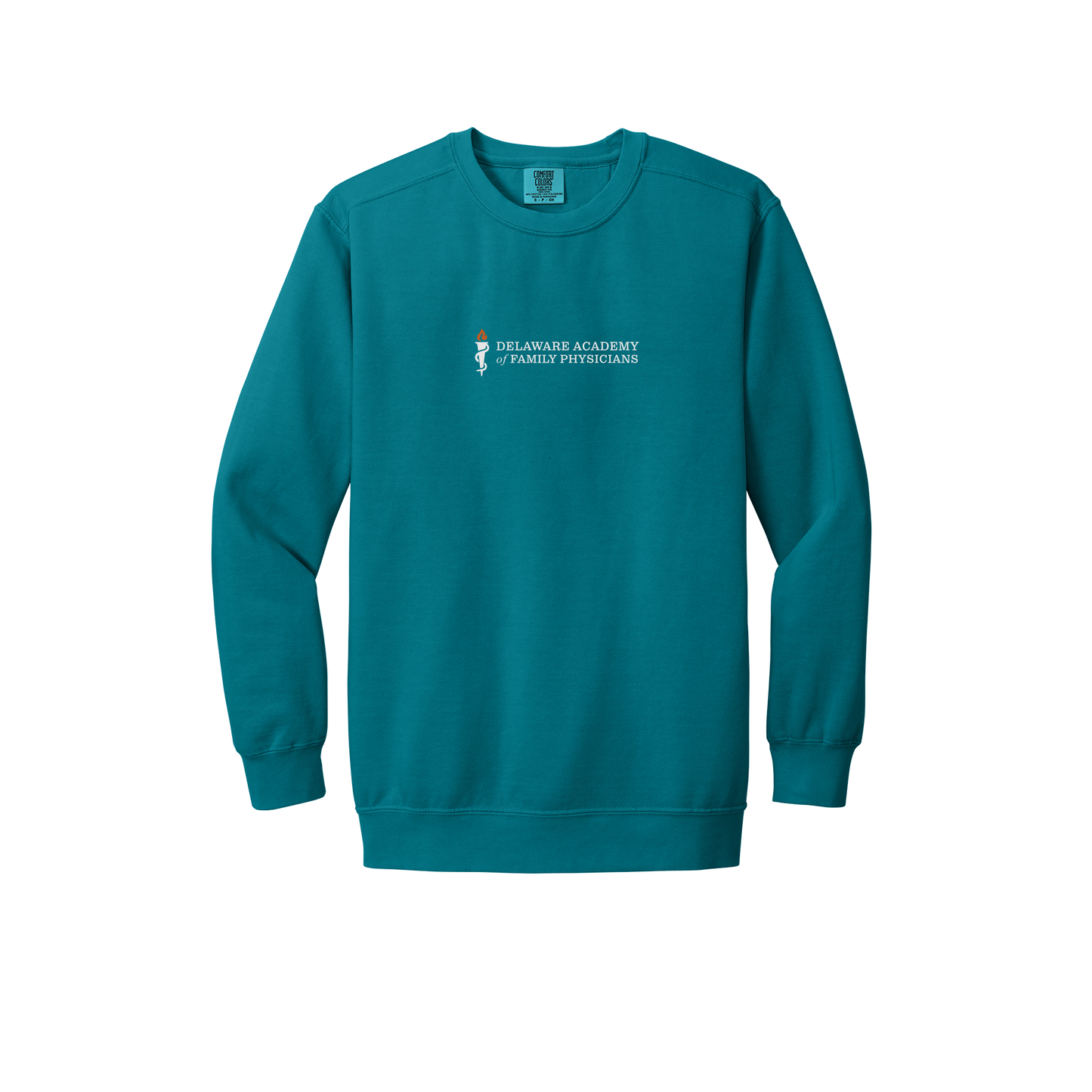 delfamdoc-premium-clinic-comfort-crewneck-dtf-front-1566-topazblue-flat-front