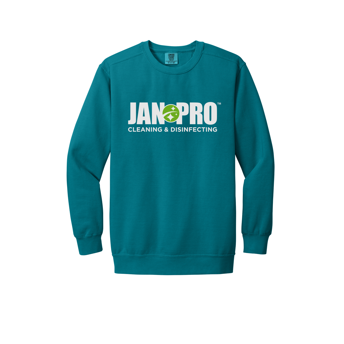 jan-pro-premium-comfort-crewneck-dtf-front-1566-topazblue-flat-front