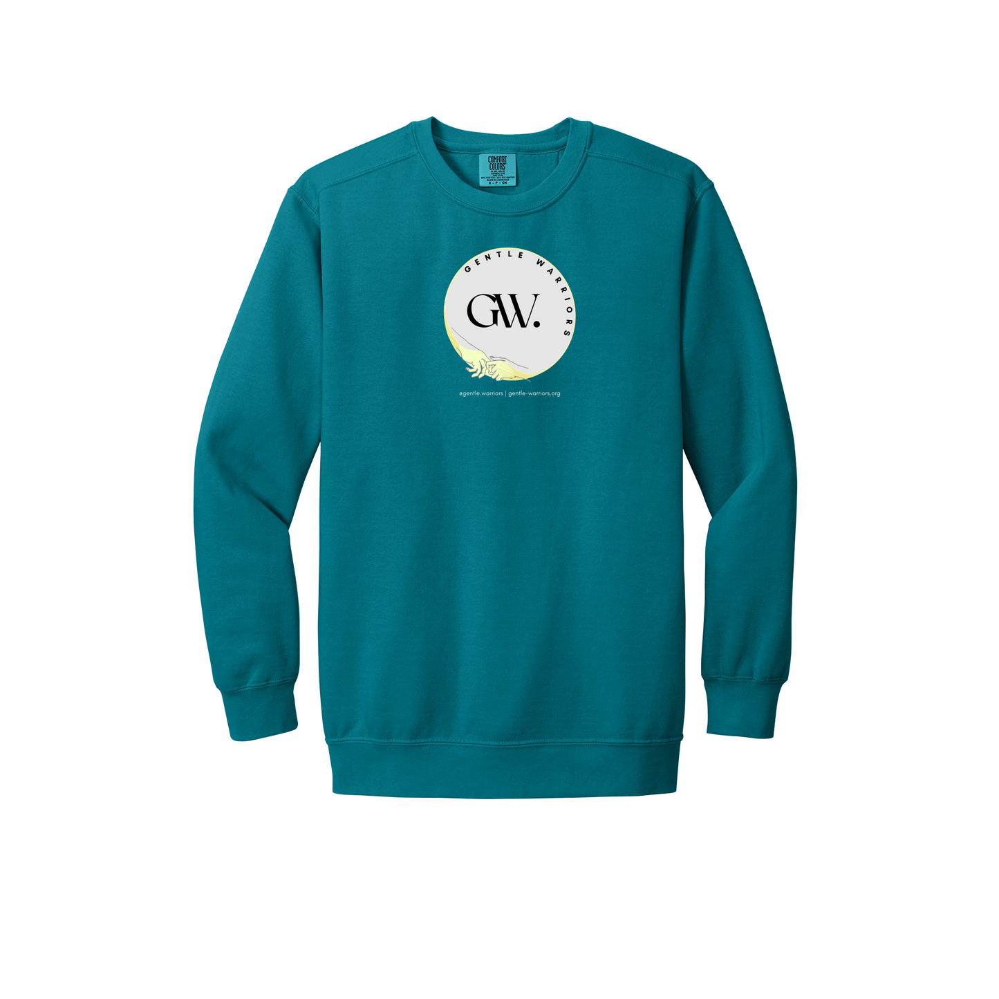 gentle-warriors-premium-comfort-crewneck-dtf-front-1566-topazblue-flat-front