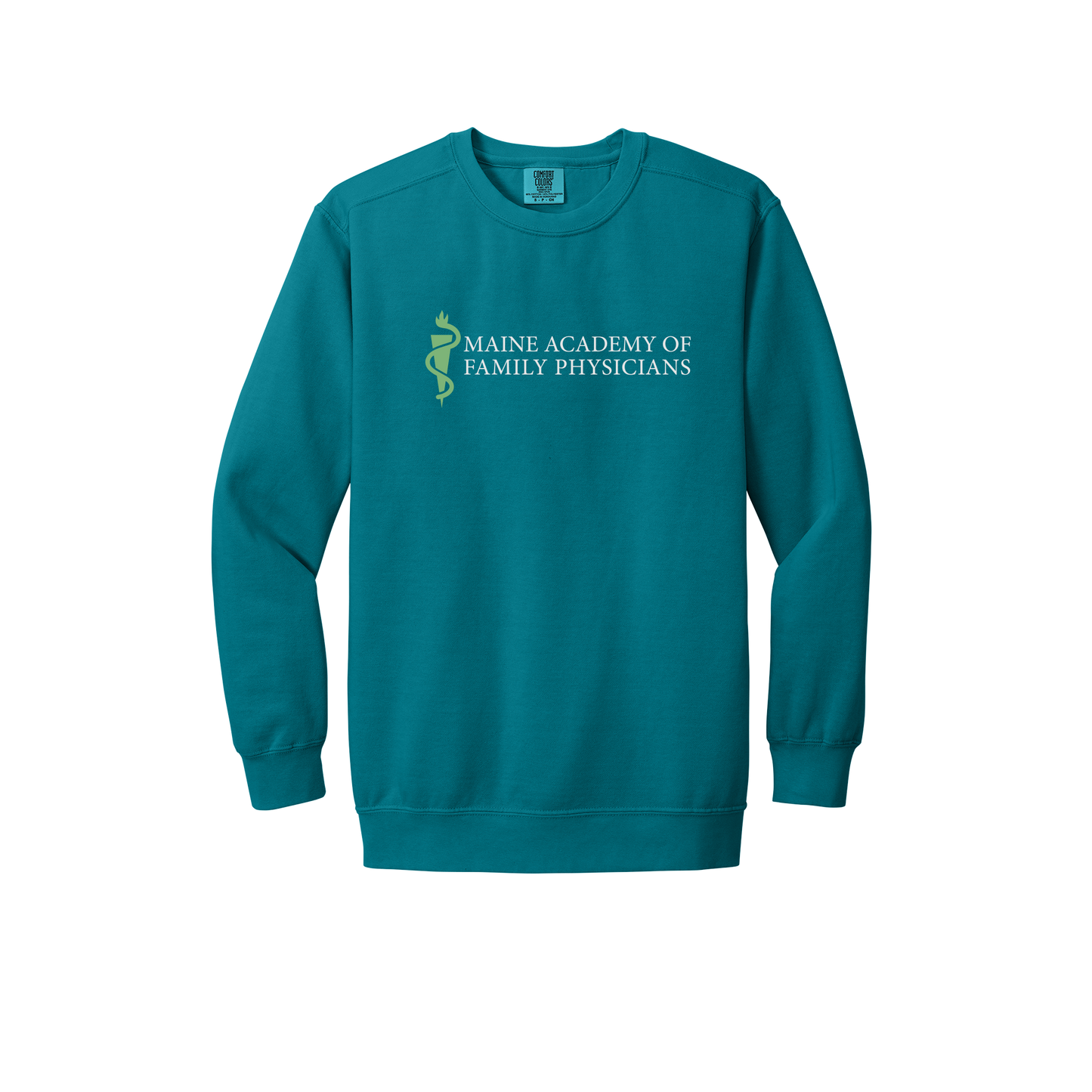maineafp-premium-clinic-comfort-crewneck-dtf-front-1566-topazblue-flat-front