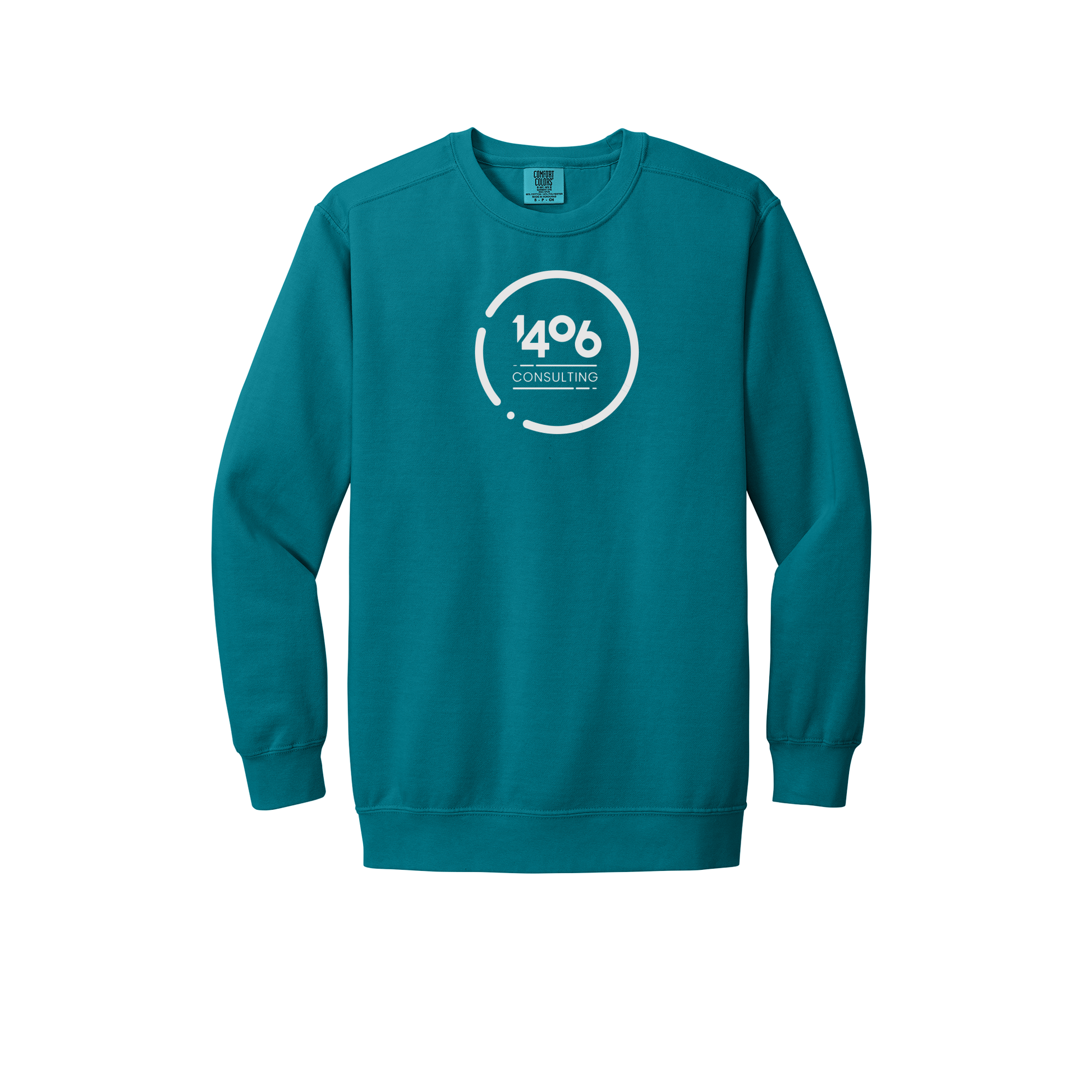 1406consulting-premium-comfort-crewneck-dtf-front-1566-topazblue-flat-front