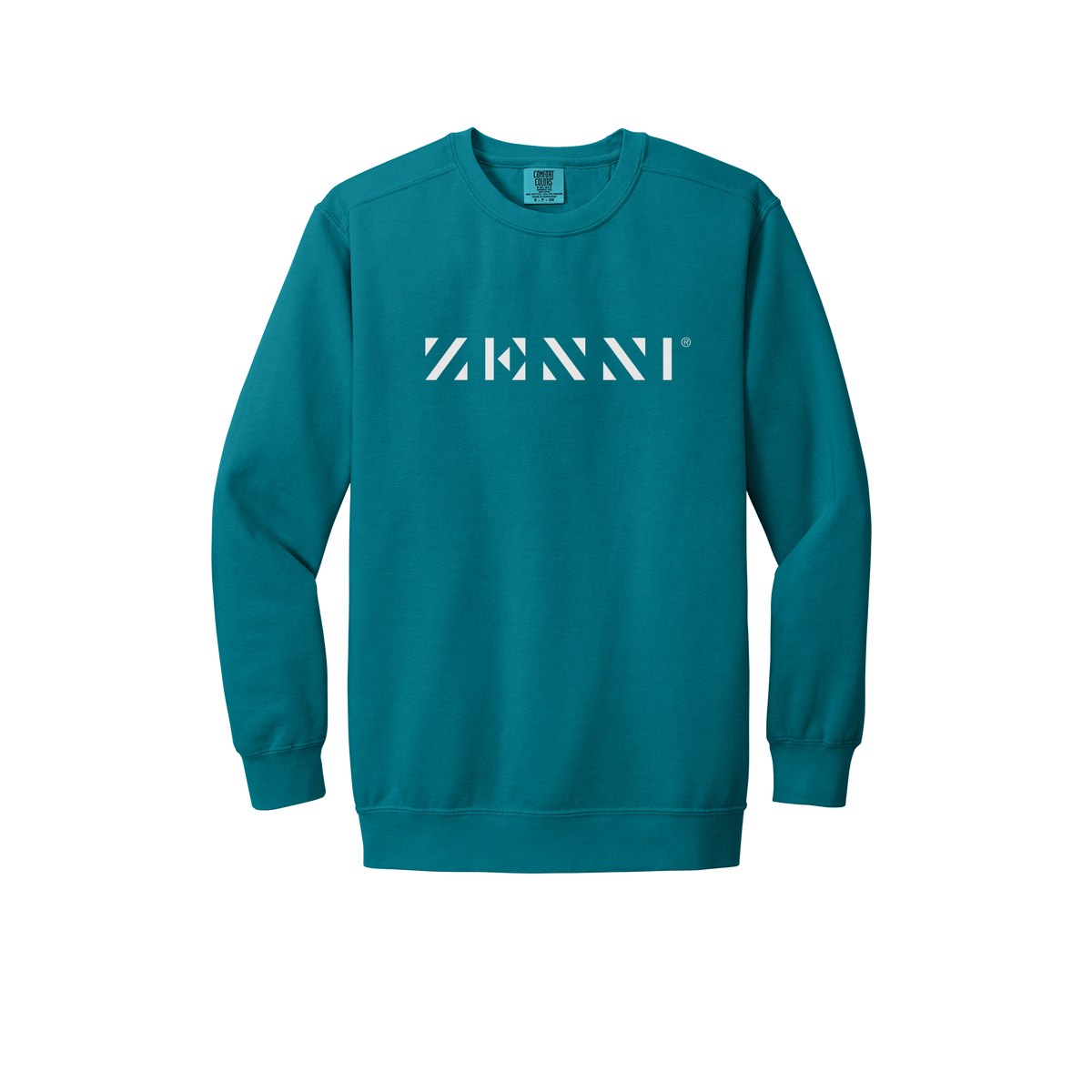 zennioptical-premium-clinic-comfort-crewneck-dtf-front-1566-topazblue-flat-front