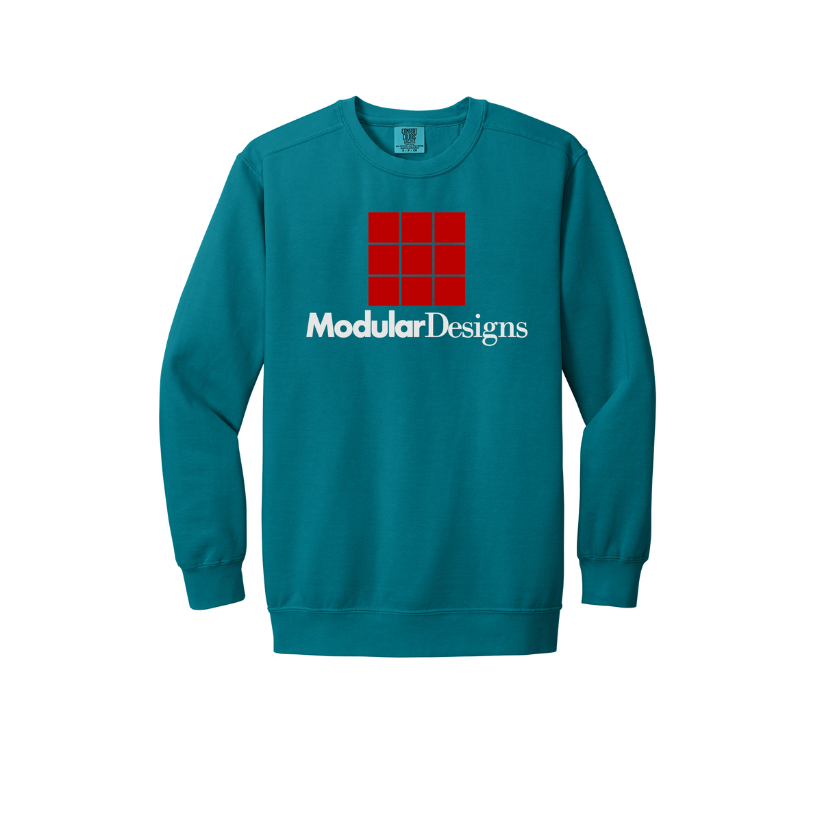 modulardesignsflooring-premium-comfort-crewneck-dtf-front-1566-topazblue-flat-front
