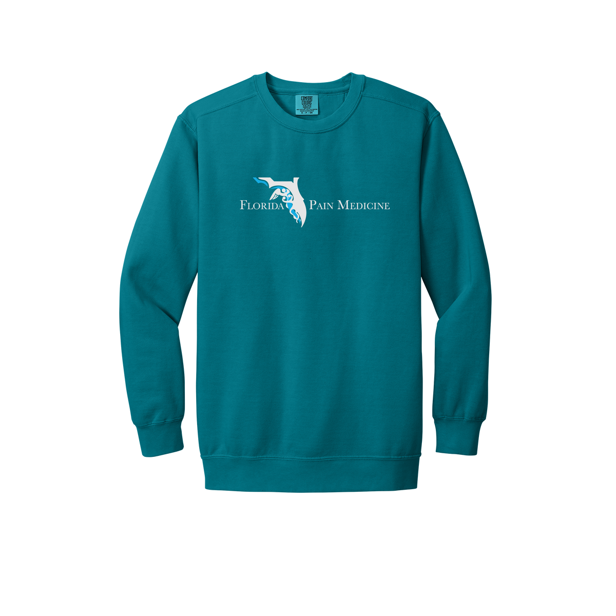 floridapainmedicine-premium-clinic-comfort-crewneck-dtf-front-1566-topazblue-flat-front