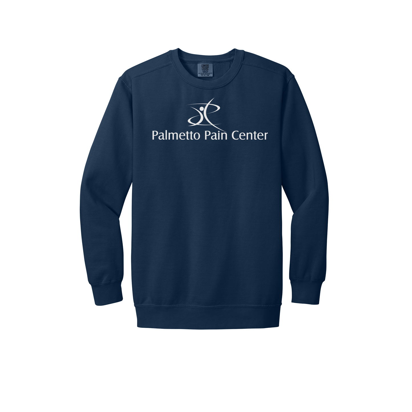 palmetto-pain-center-premium-clinic-comfort-crewneck-dtf-front-1566-truenavy-flat-front