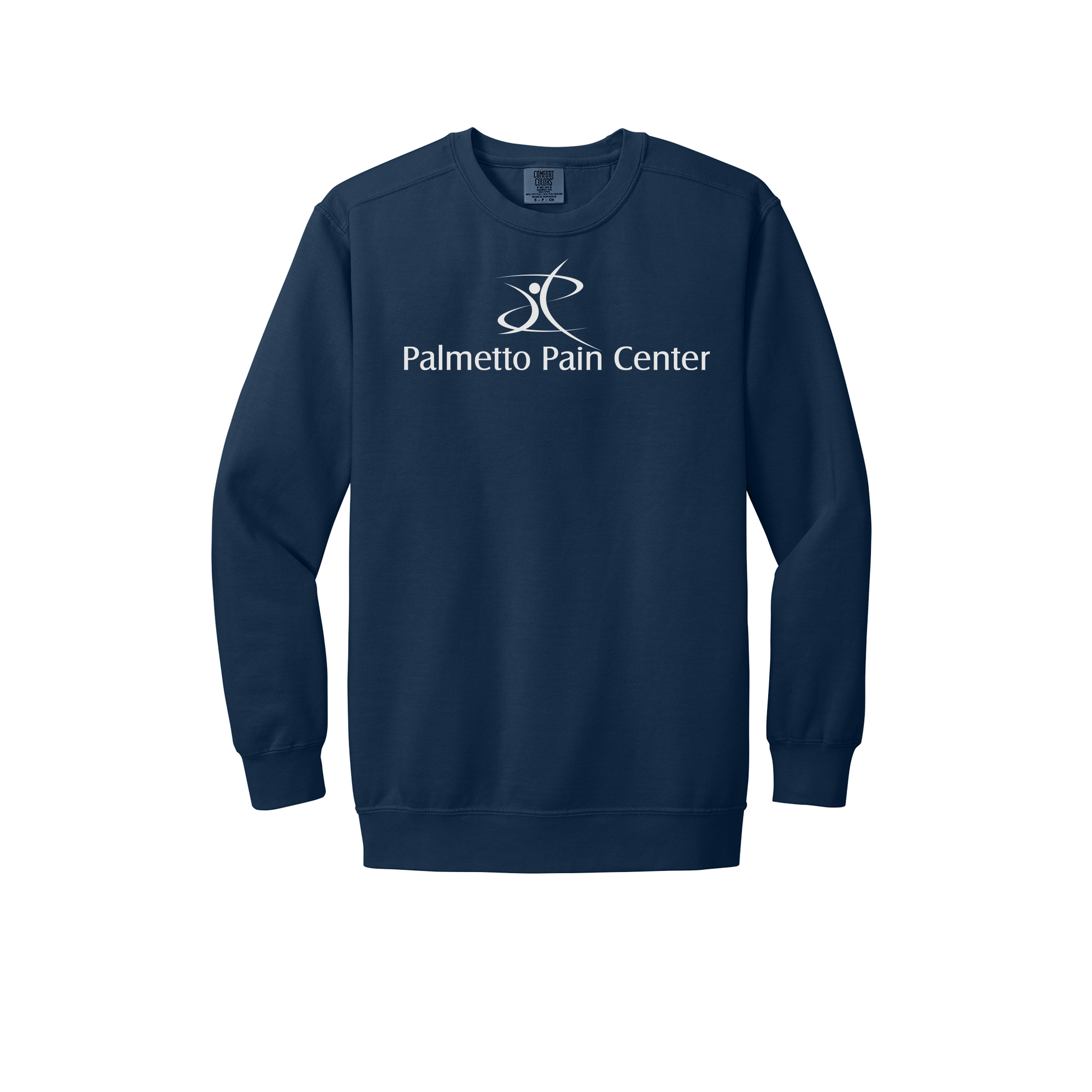 palmetto-pain-center-premium-clinic-comfort-crewneck-dtf-front-1566-truenavy-flat-front