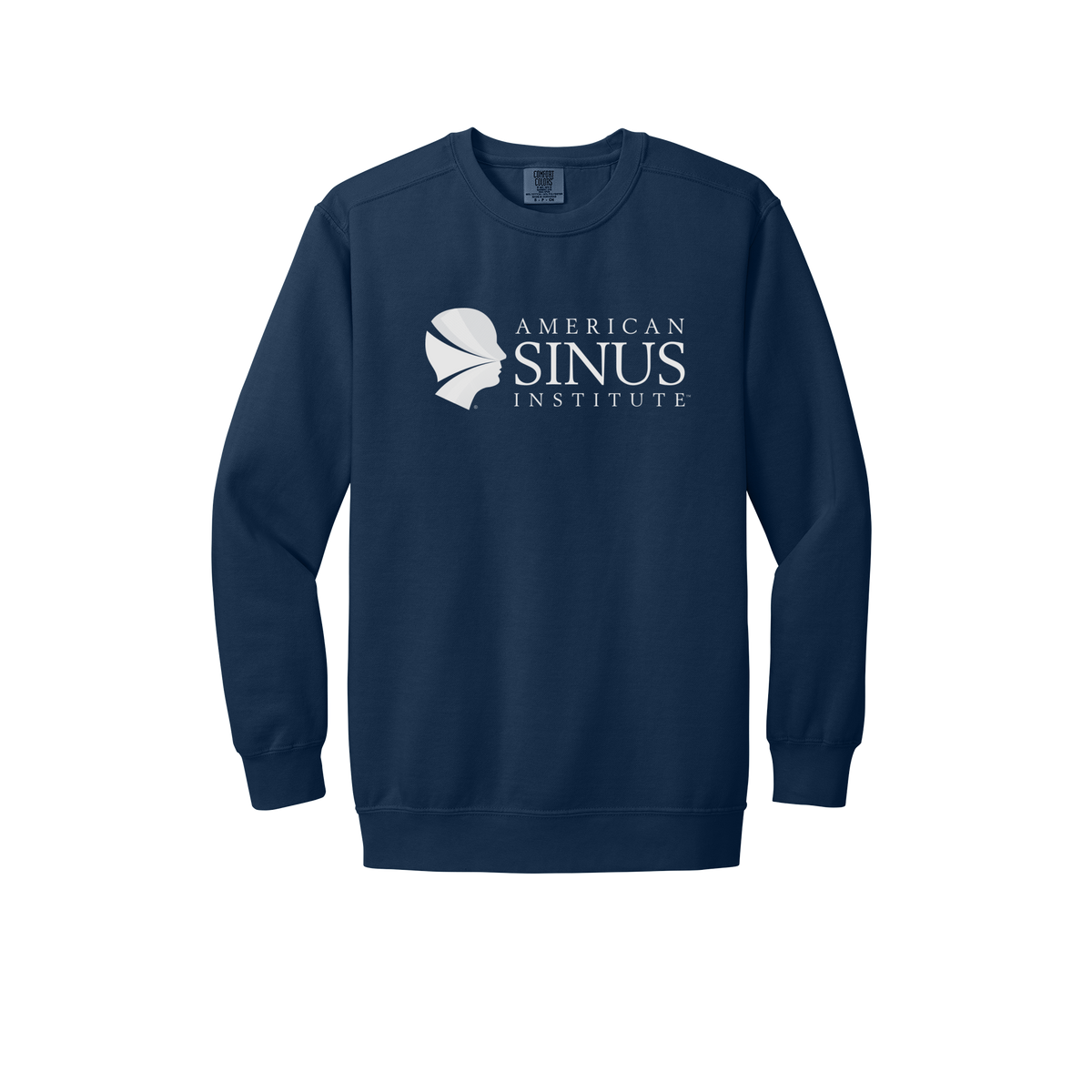 americansinus-premium-clinic-comfort-crewneck-dtf-front-1566-truenavy-flat-front