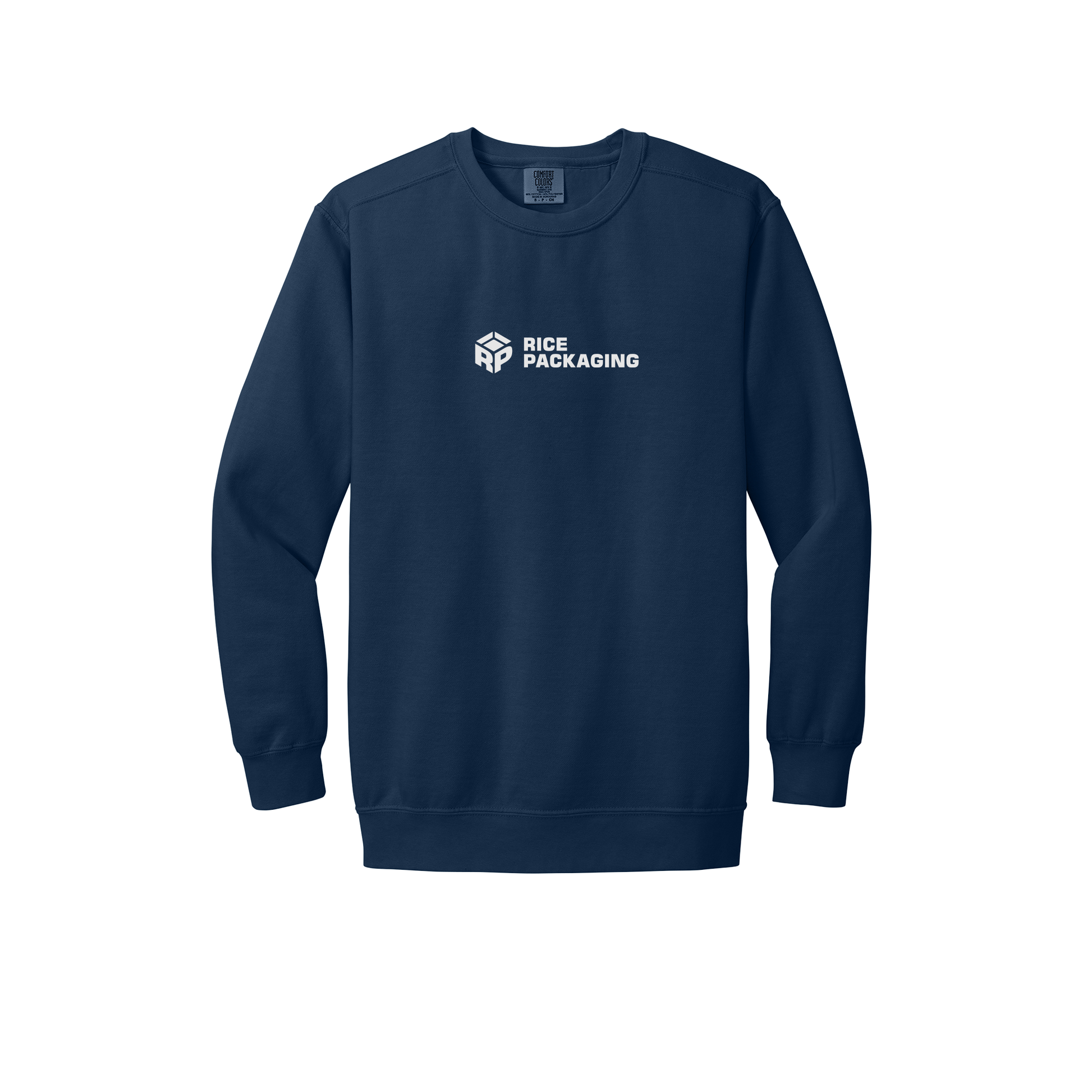 ricepackaging-premium-comfort-crewneck-dtf-front-1566-truenavy-flat-front