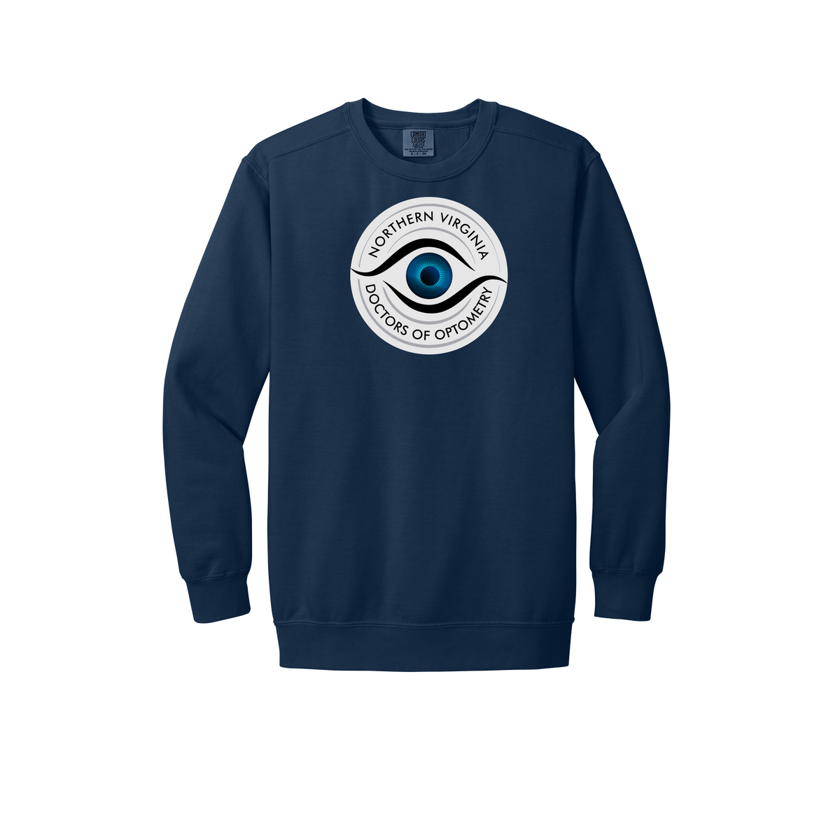 novaeyedocs-premium-clinic-comfort-crewneck-dtf-front-1566-truenavy-flat-front
