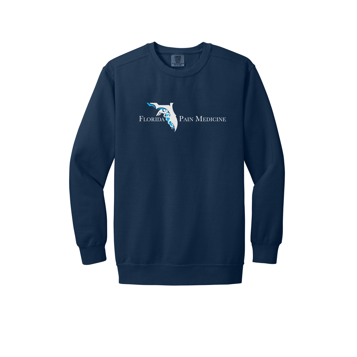 floridapainmedicine-premium-clinic-comfort-crewneck-dtf-front-1566-truenavy-flat-front
