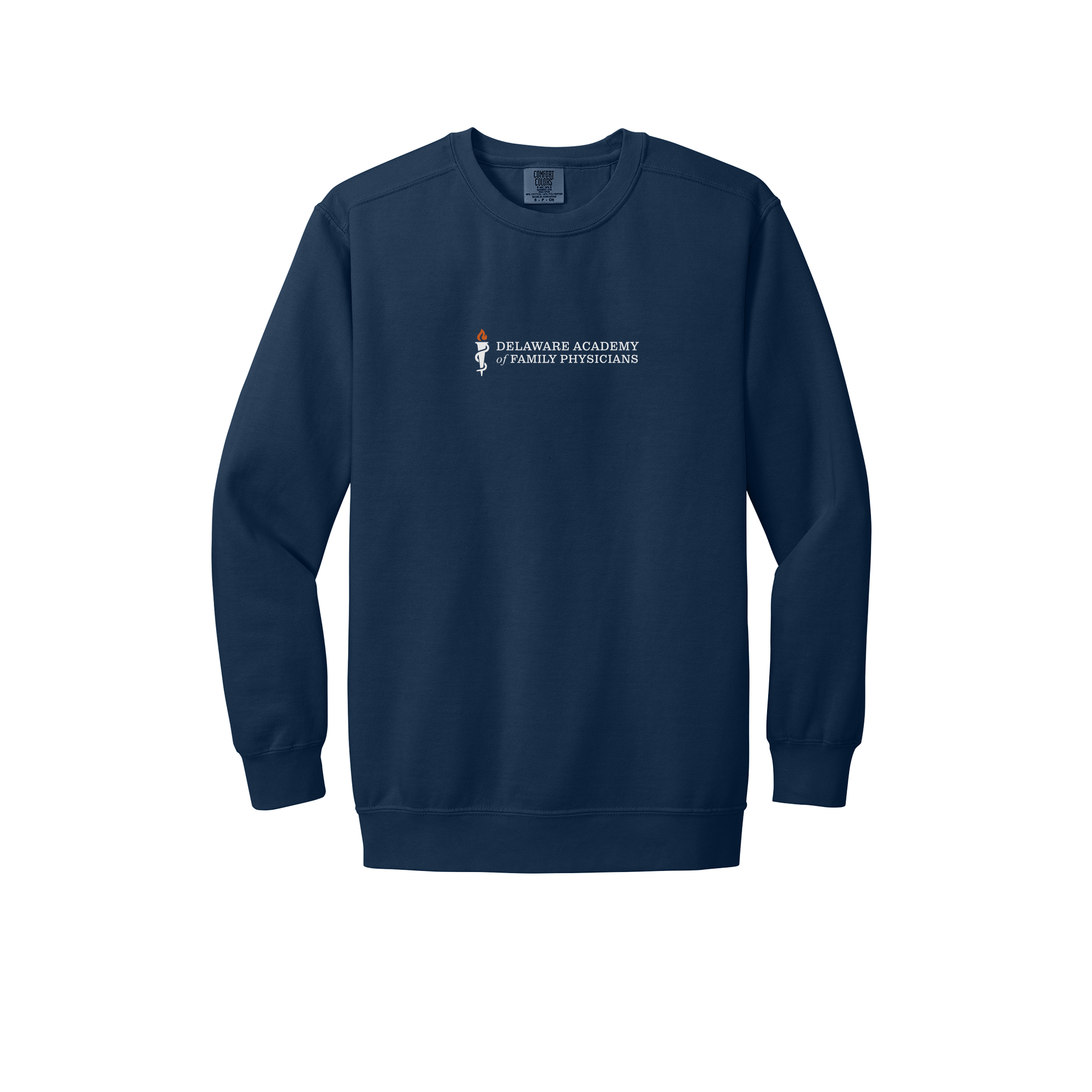 delfamdoc-premium-clinic-comfort-crewneck-dtf-front-1566-truenavy-flat-front