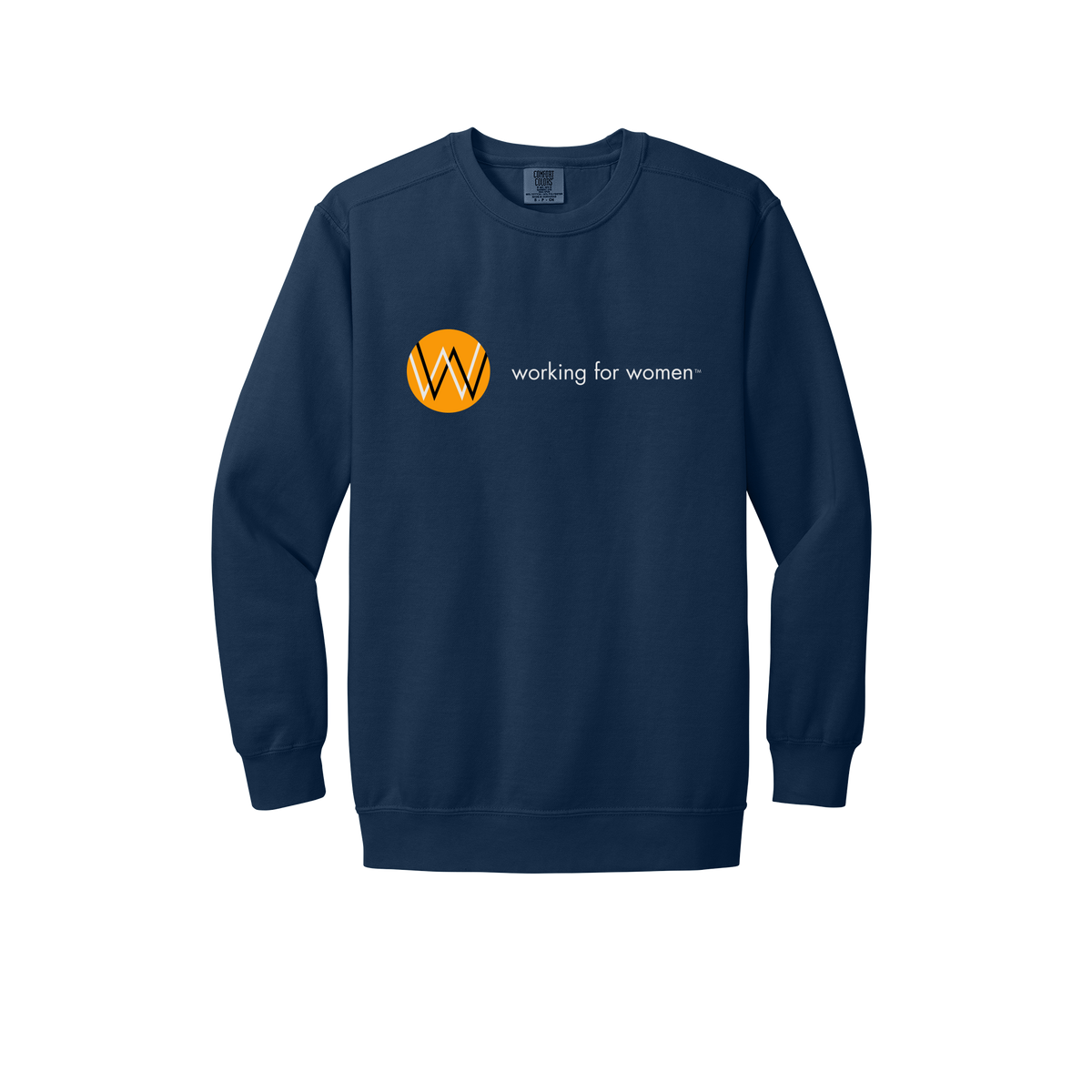 workingforwomen-premium-comfort-crewneck-dtf-front-1566-truenavy-flat-front