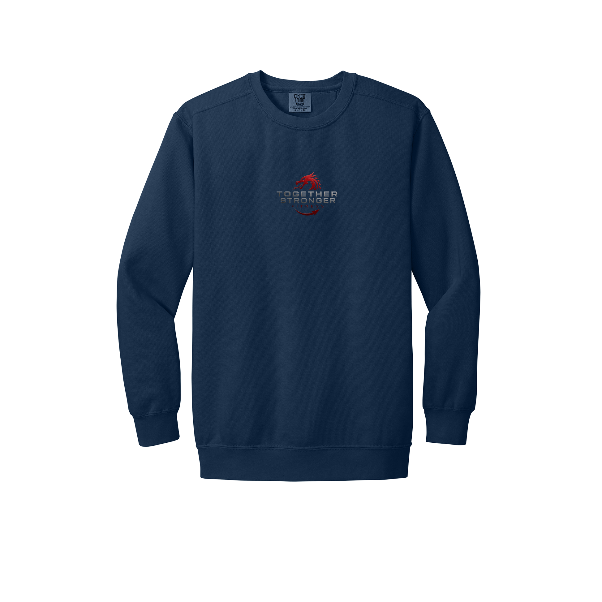 togetherstrongerfitness-premium-comfort-crewneck-dtf-front-1566-truenavy-flat-front