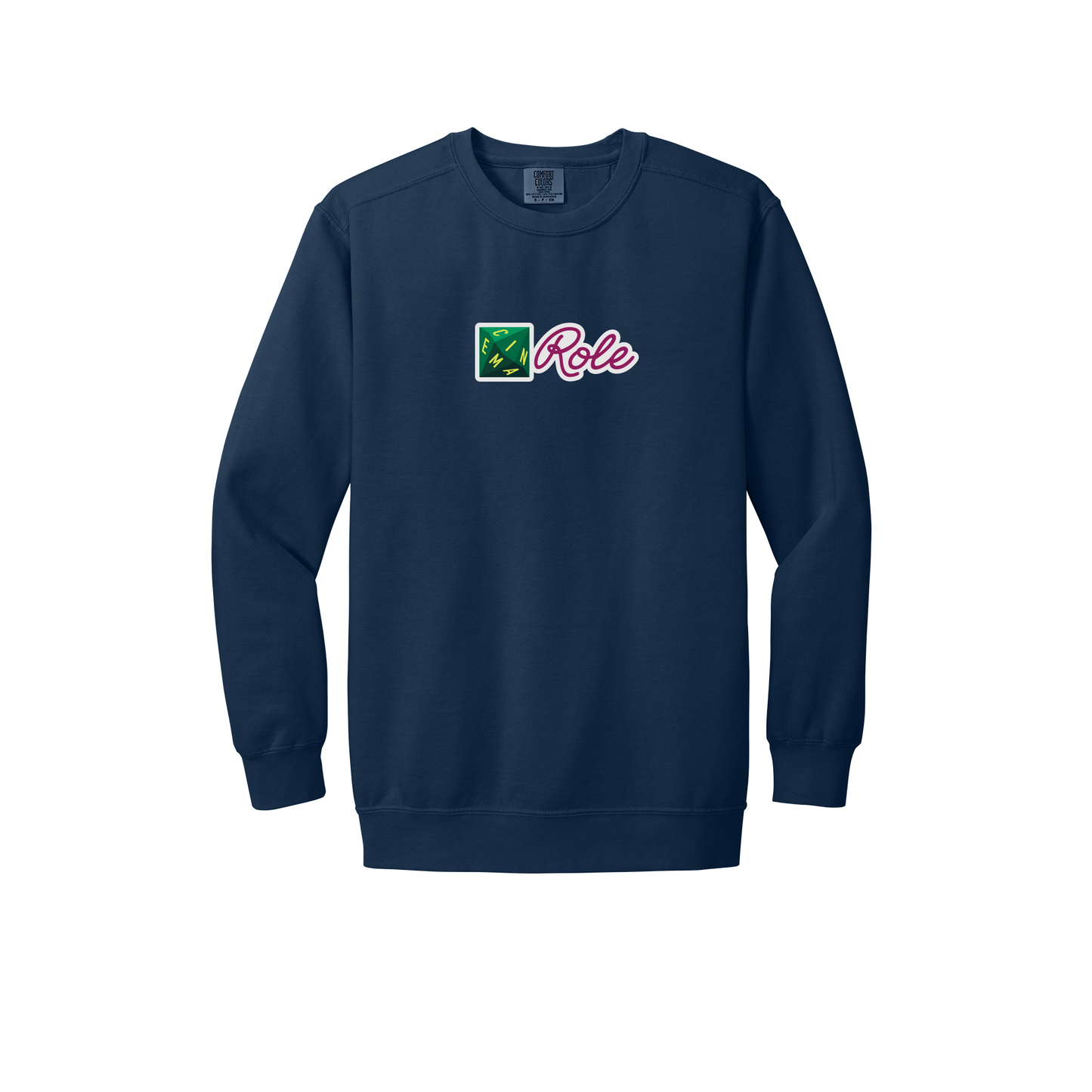 cinemarole-premium-comfort-crewneck-dtf-front-1566-truenavy-flat-front